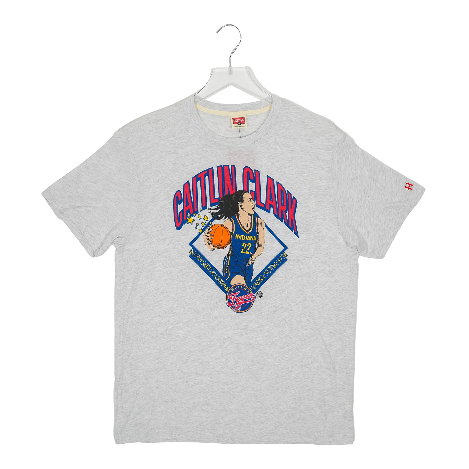 Adult Indiana Fever #22 Caitlin Clark T-shirt in Grey by Homage