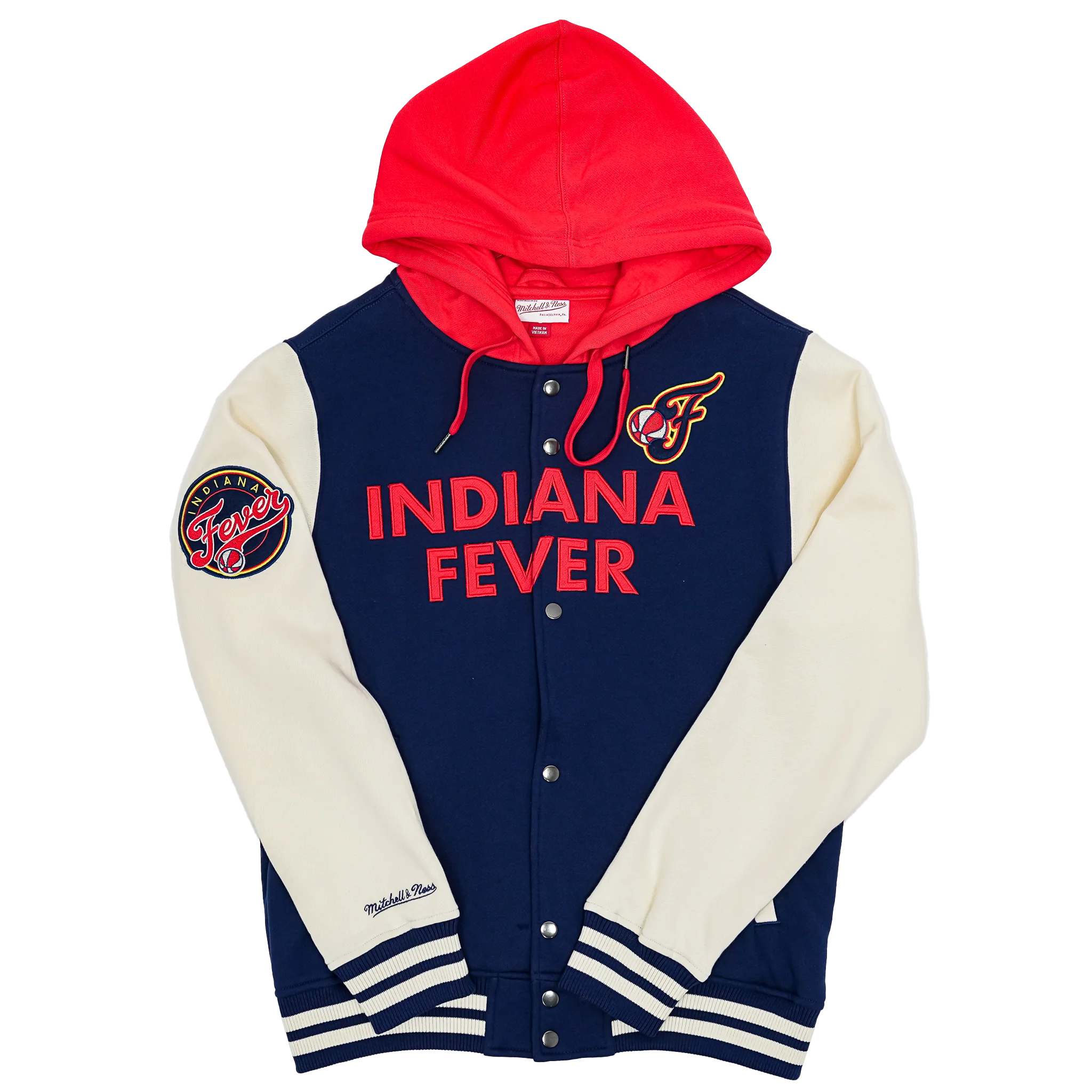 Adult Indiana Fever Courtside Fleece Full-Zip Jacket in Navy by Mitchell & Ness
