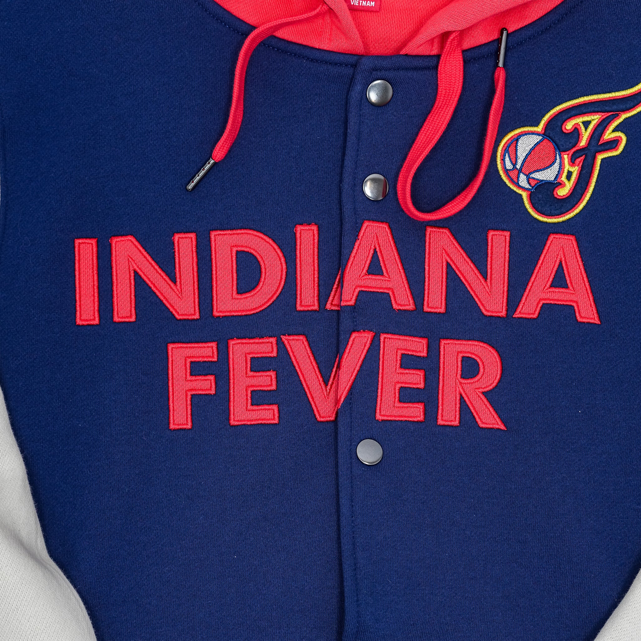 Adult Indiana Fever Courtside Fleece Full-Zip Jacket in Navy by Mitchell & Ness - Image 2