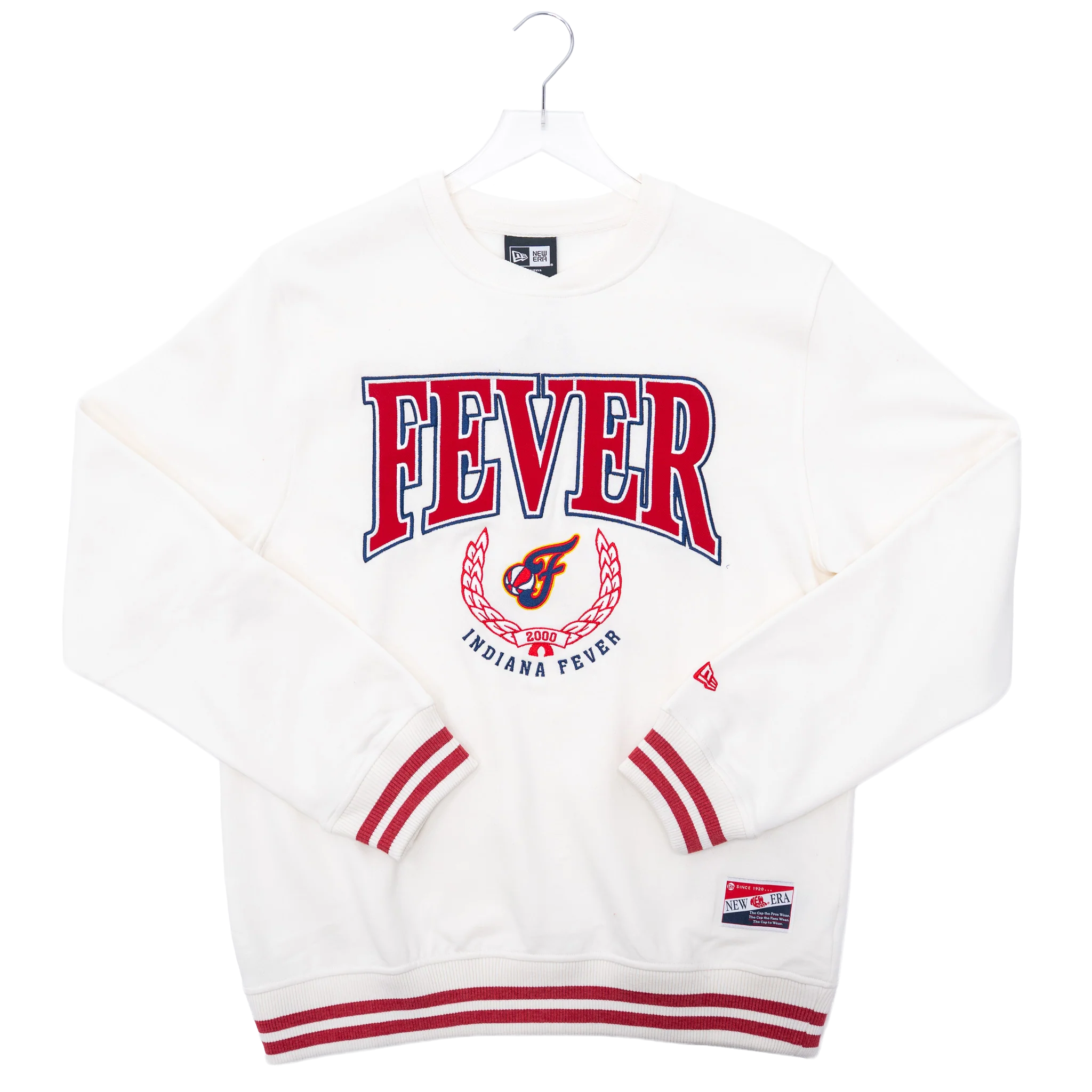 Adult Indiana Fever Crest Crewneck Sweatshirt in Natural by New Era