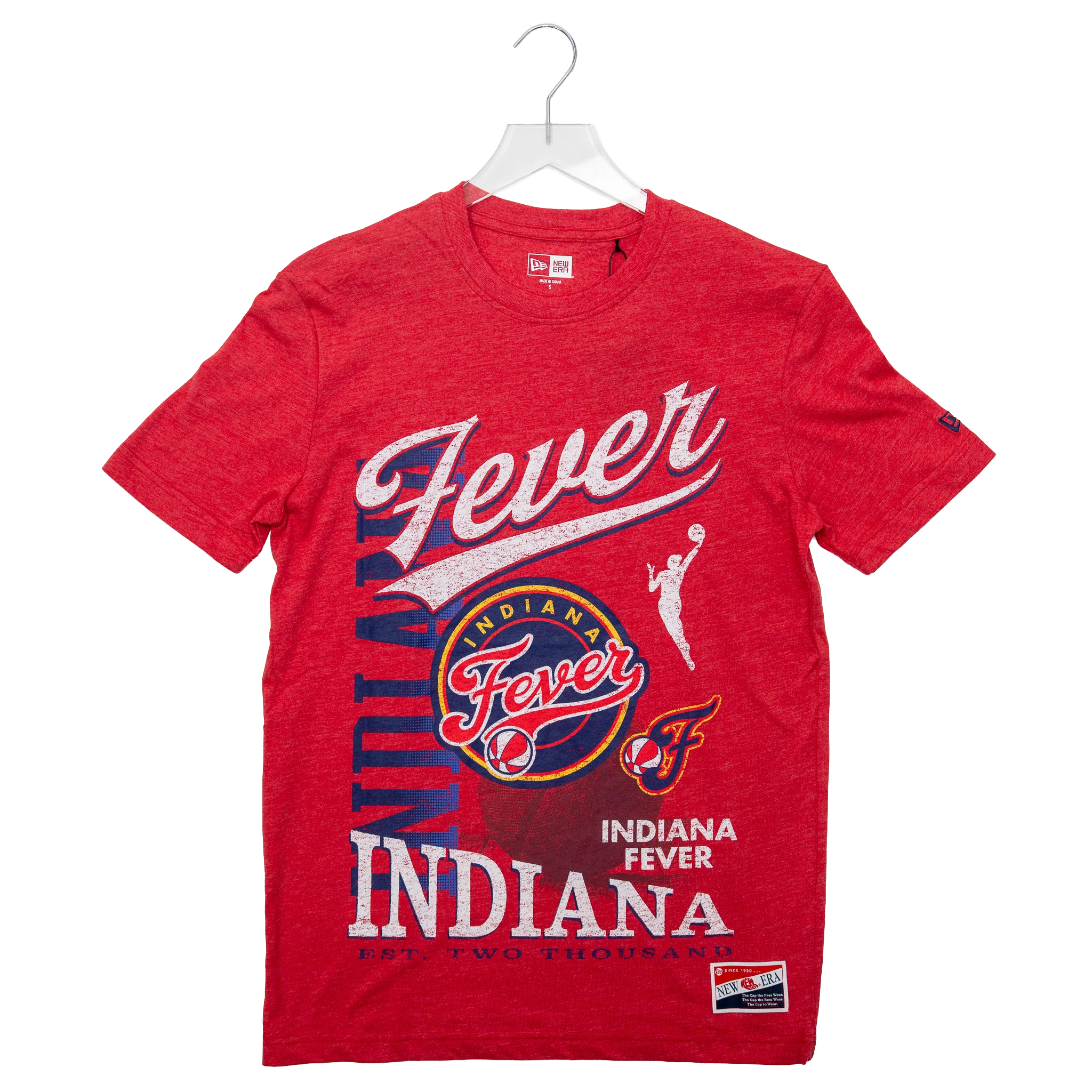 Adult Indiana Fever Distressed T-shirt in Red by New Era