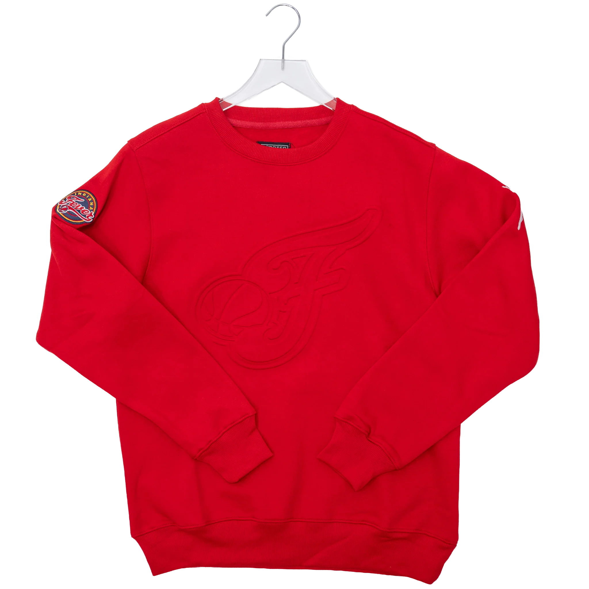 Adult Indiana Fever Embossed Secondary Logo Crew fleece in Red by KUR8TED