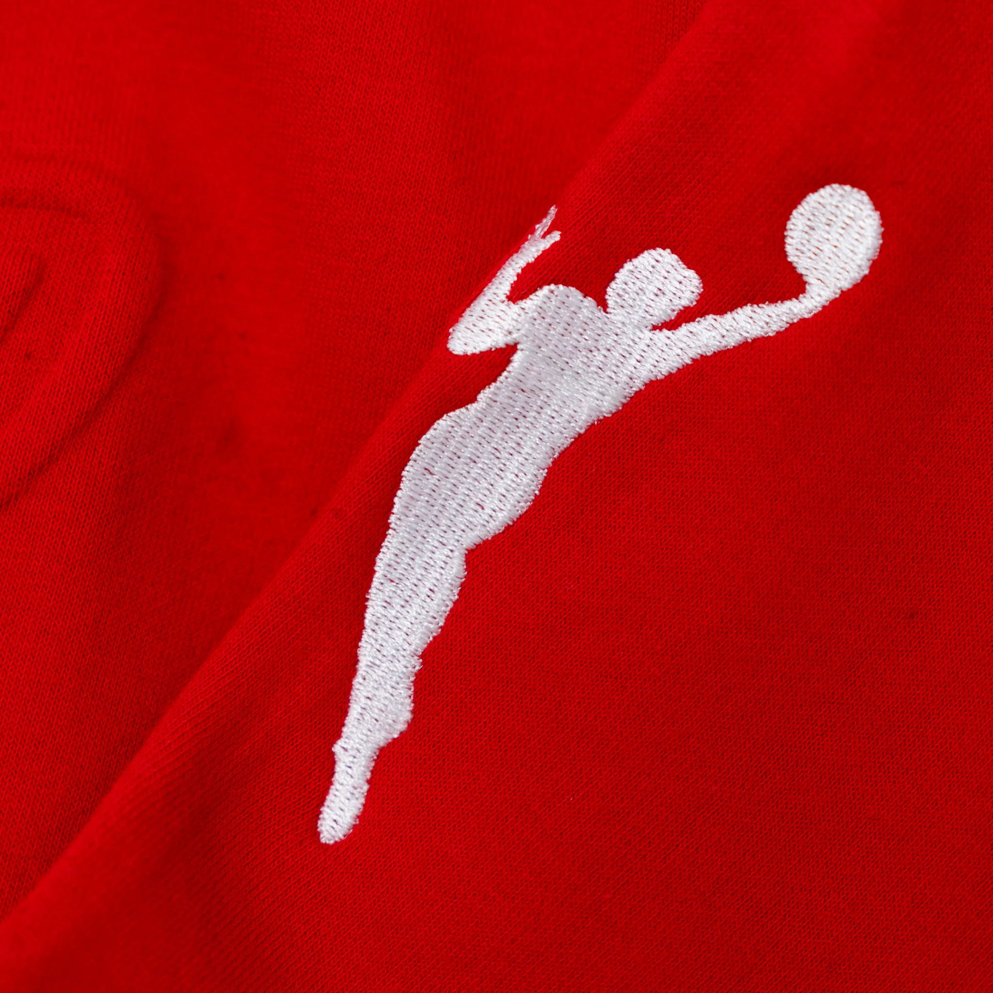 Adult Indiana Fever Embossed Secondary Logo Crew fleece in Red by KUR8TED - Image 2