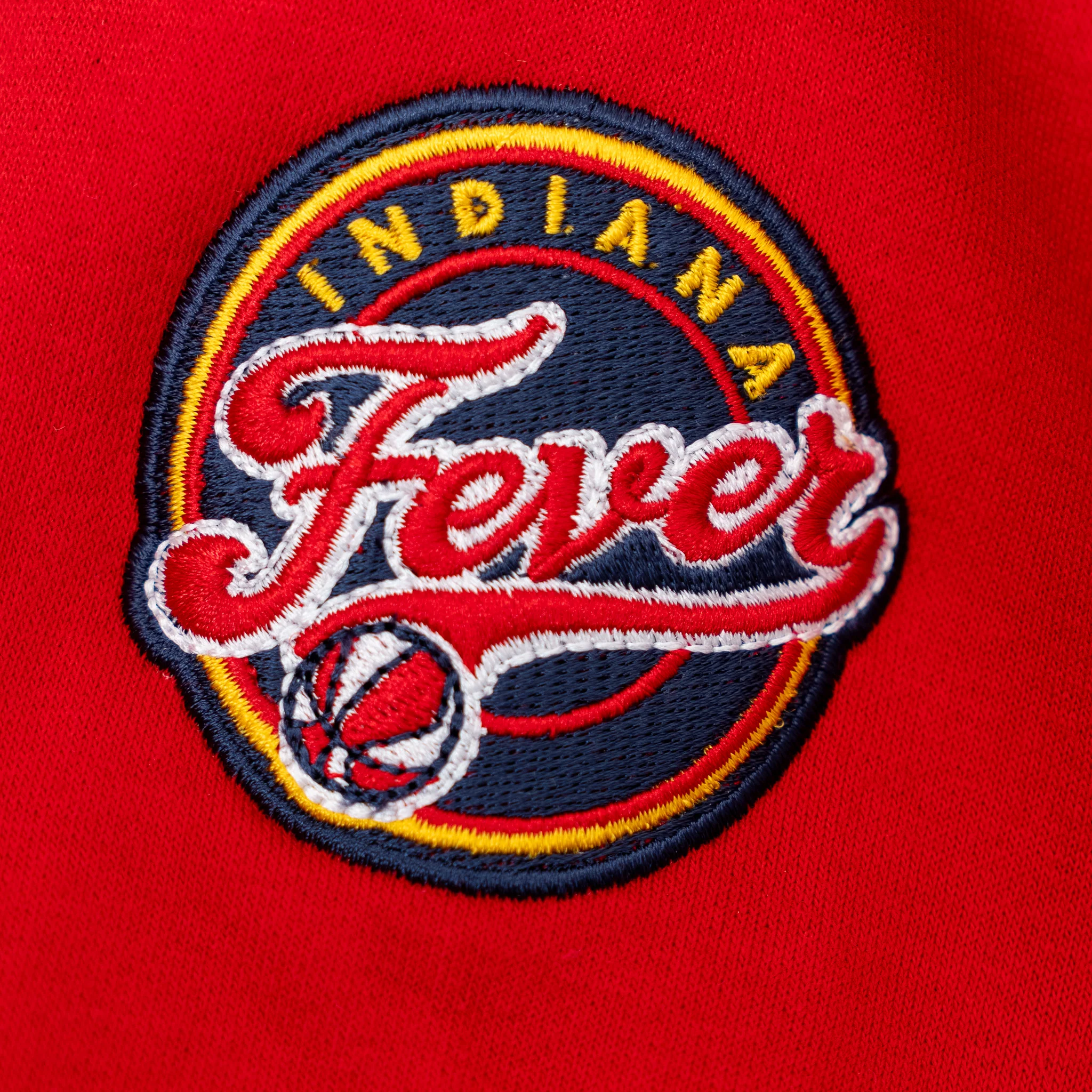 Adult Indiana Fever Embossed Secondary Logo Crew fleece in Red by KUR8TED - Image 3