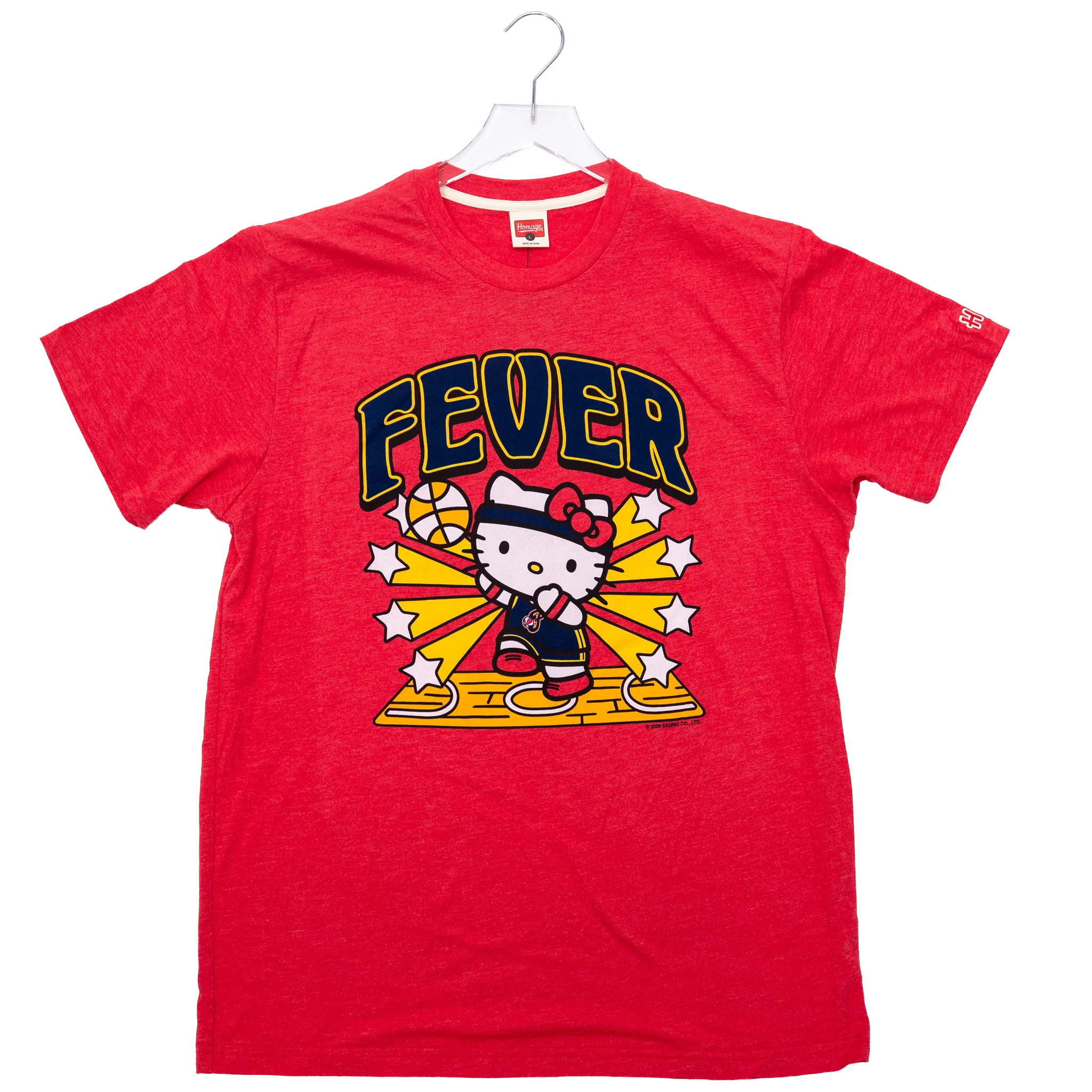Adult Indiana Fever Hello Kitty T-shirt in red by Homage