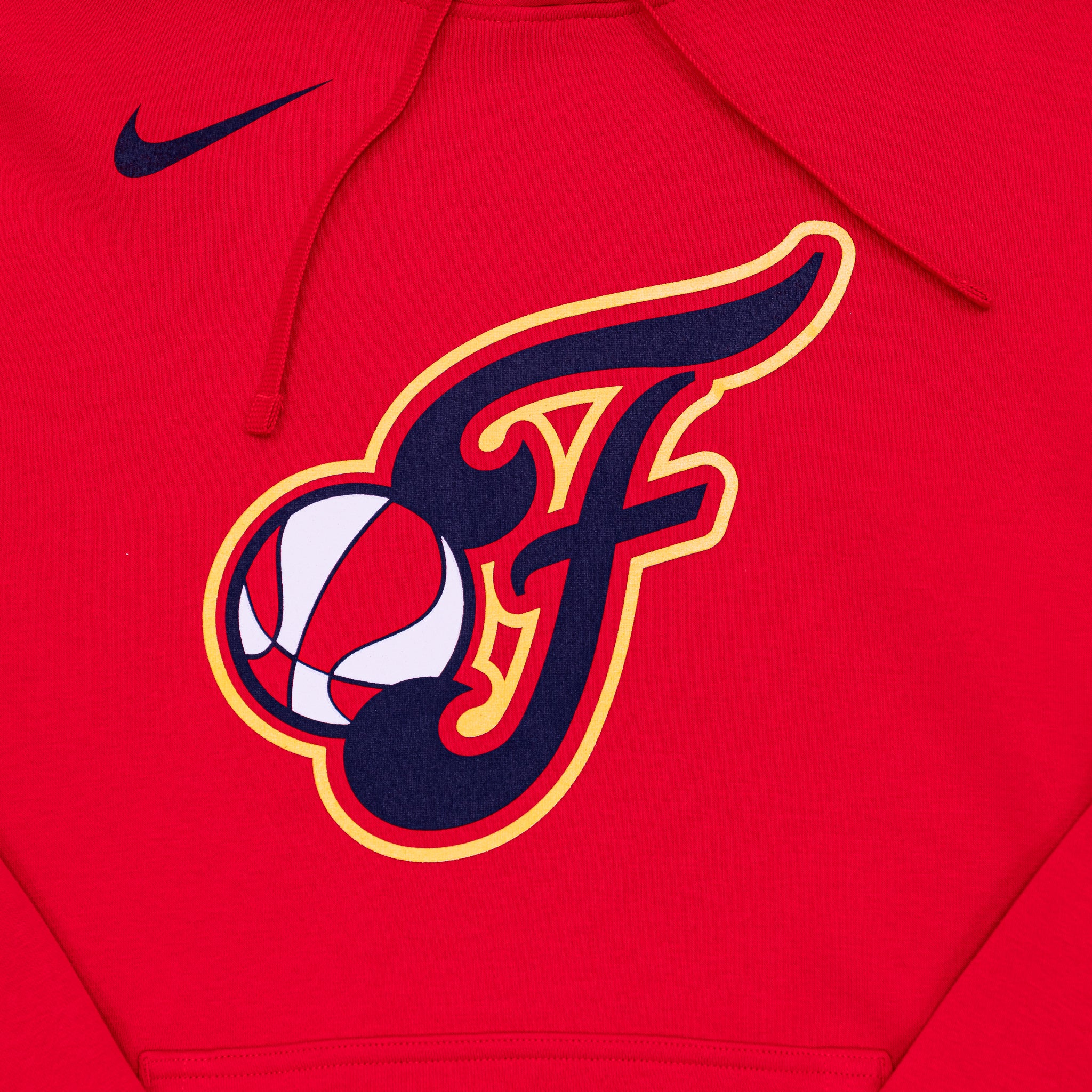 Adult Indiana Fever Secondary Logo Hooded Sweatshirt in Red by Nike - Image 2