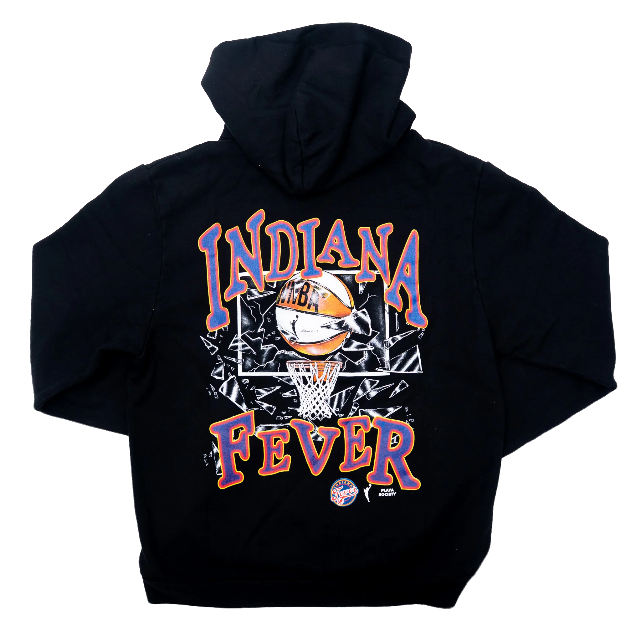 Adult Indiana Fever Shatter Hooded Fleece in Black by Playa Society - Image 2