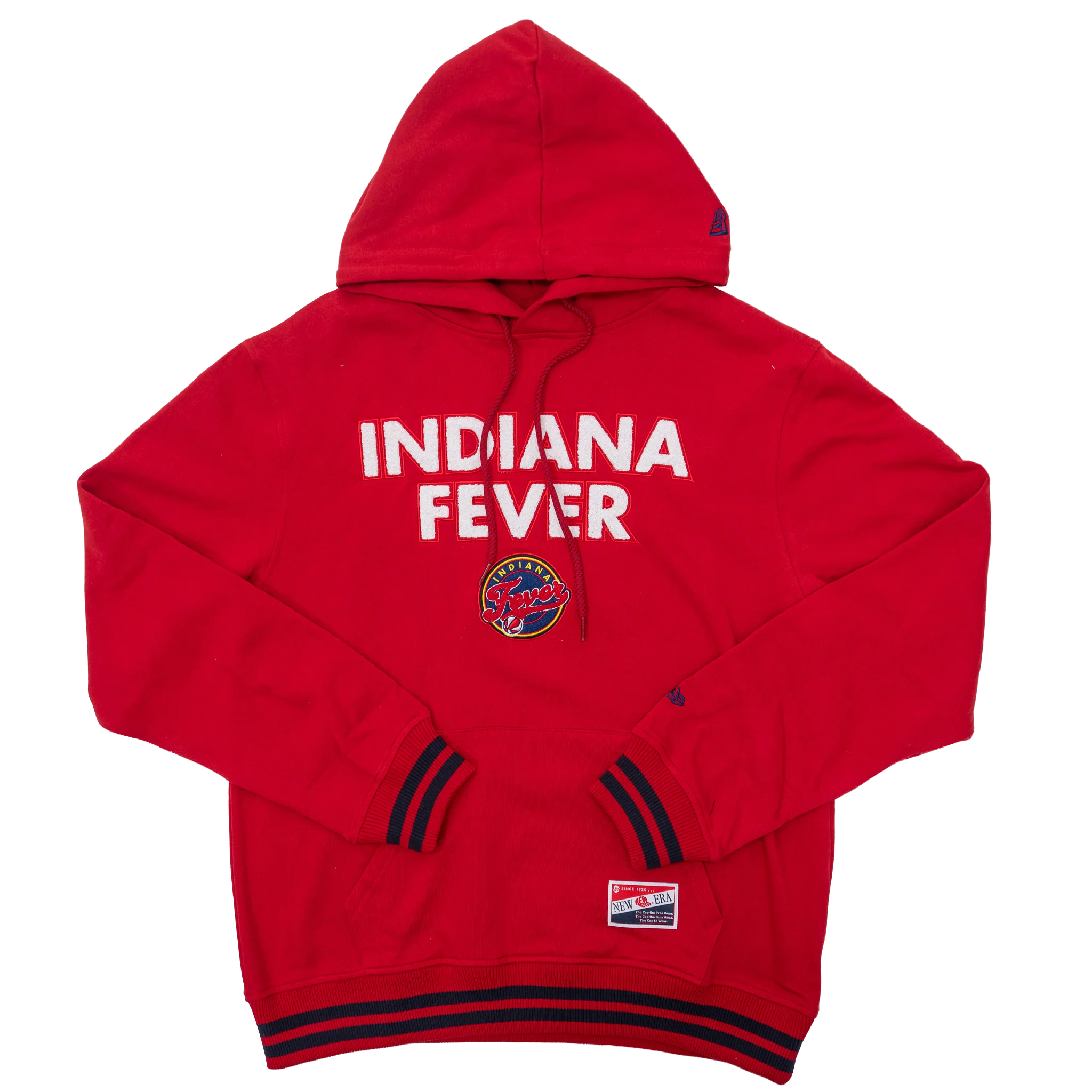 Adult Indiana Fever Wordmark Hooded Sweatshirt in Red by New Era