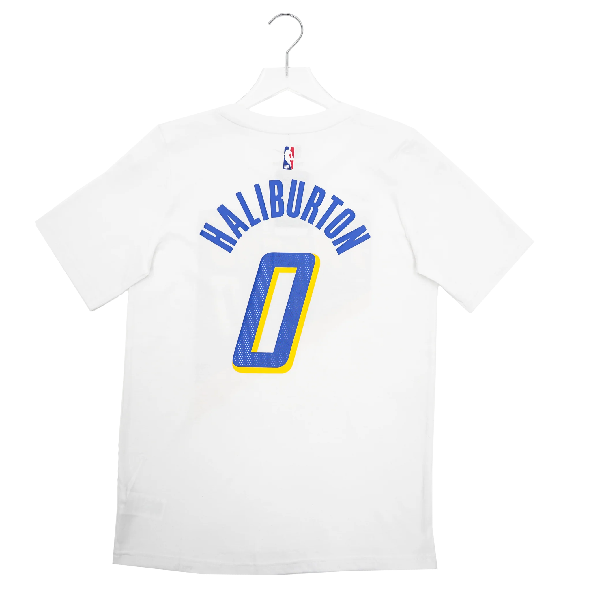 Adult Indiana Pacers 25-26' CITY EDITION #0 Tyrese Haliburton Name and Number T-shirt in White by Nike