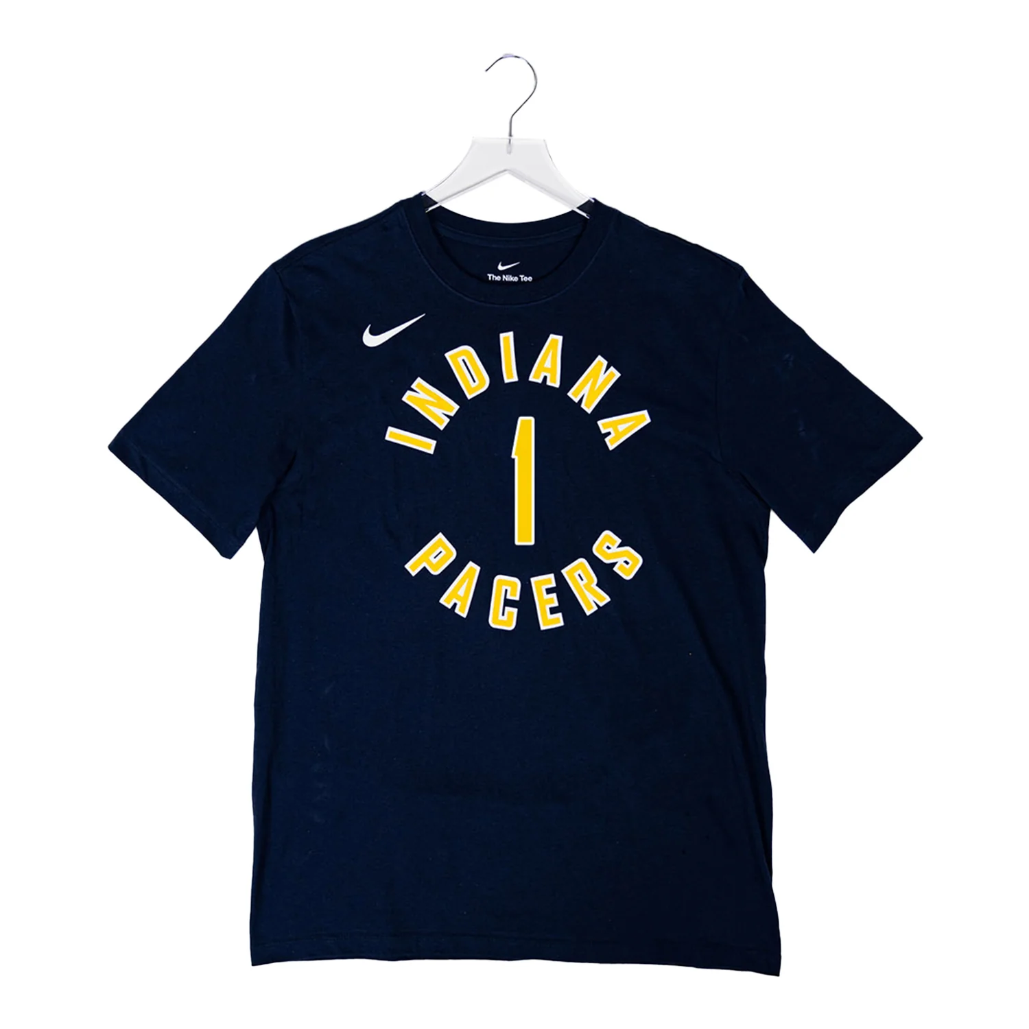 Adult Indiana Pacers #1 Obi Toppin Icon Name and Number T-shirt in Navy by Nike - Image 2