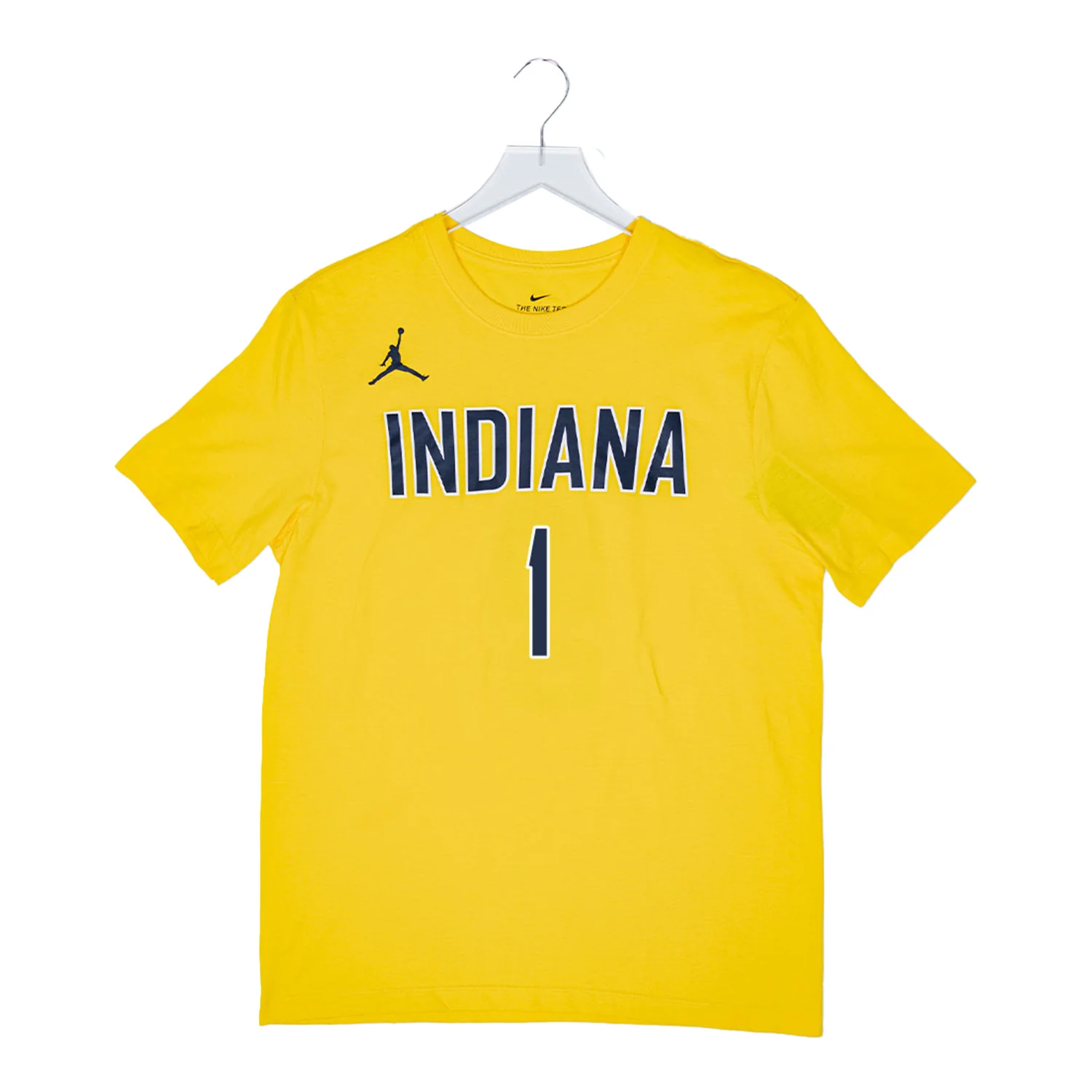 Adult Indiana Pacers #1 Obi Toppin Statement Name and Number T-shirt in Gold by Jordan - Image 2