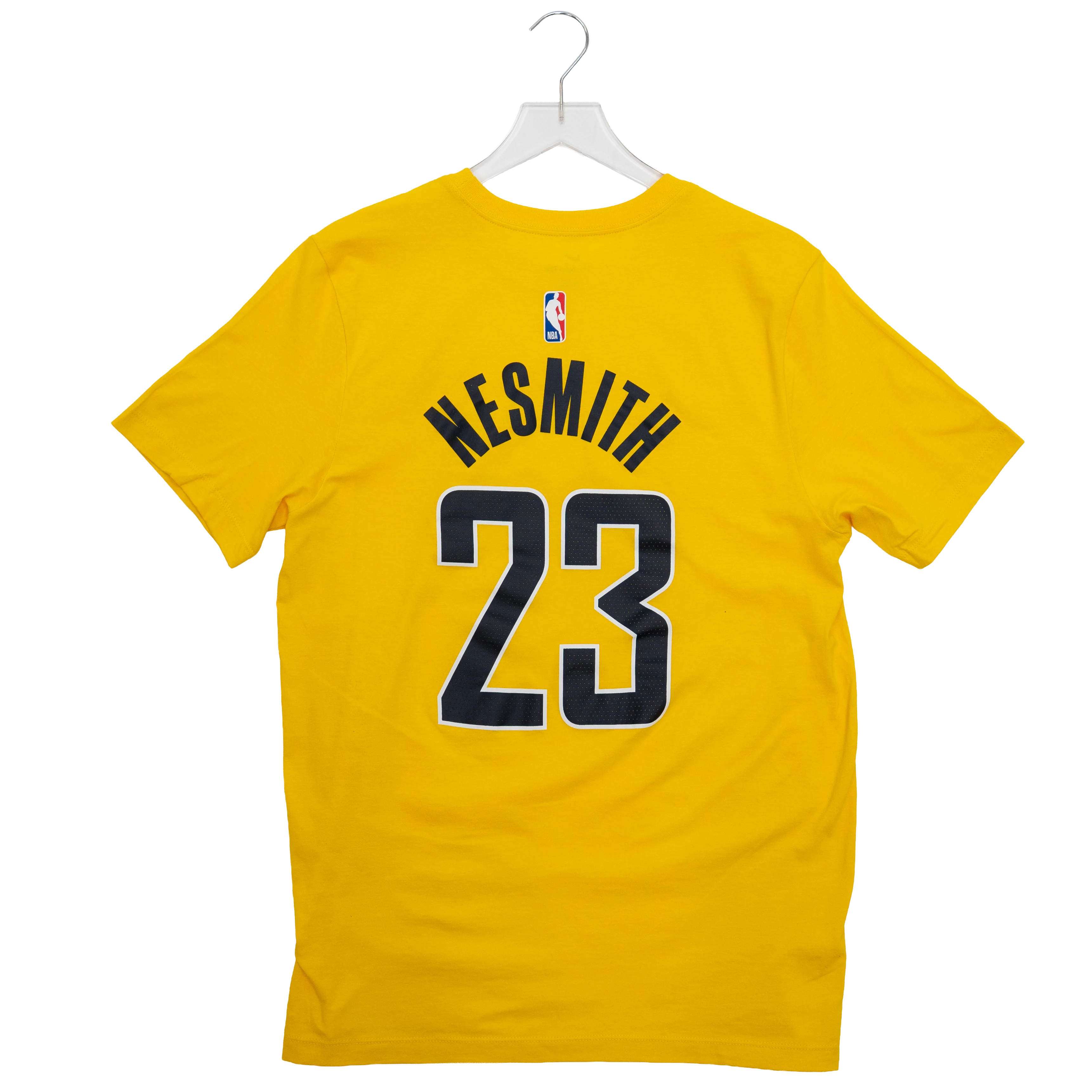 Adult Indiana Pacers 23 Aaron Nesmith Statement Name and Number T-shirt in Gold by Jordan