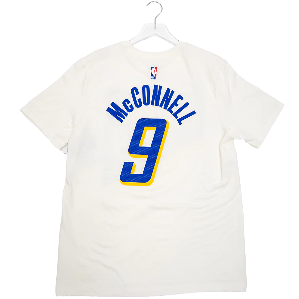 Adult Indiana Pacers 25-26 CITY EDITION #9 T.J. McConnell Name and Number T-shirt in White by Nike