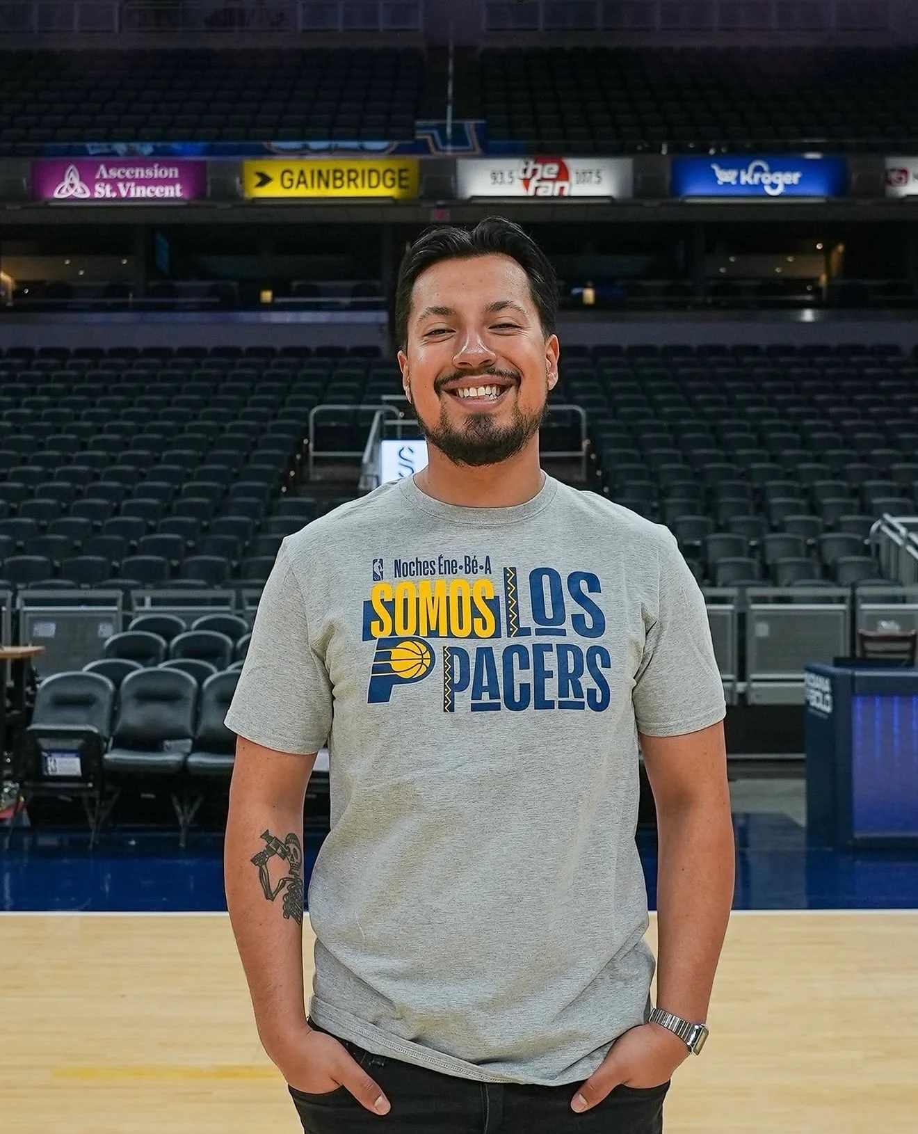 Adult Indiana Pacers 25-26' Short Sleeve Noches T-Shirt in Grey by Fanatics - Image 2