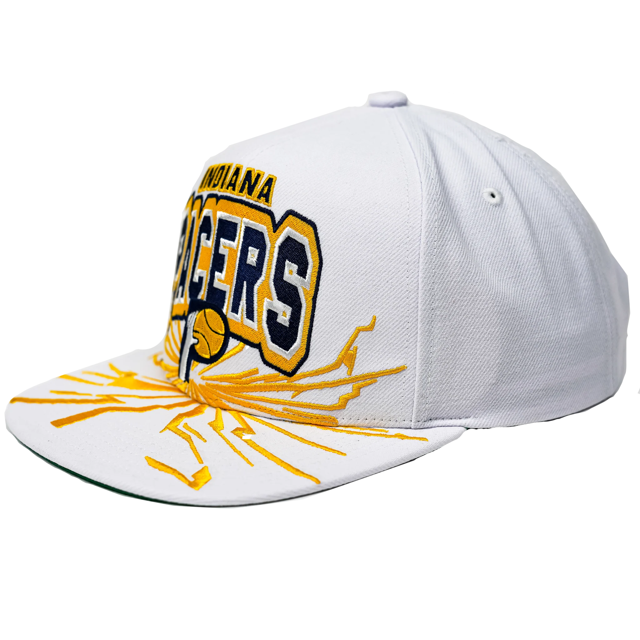 Adult Indiana Pacers Aftershock Hardwood Classics Snapback Hat in White by Mitchell & Ness - Image 3