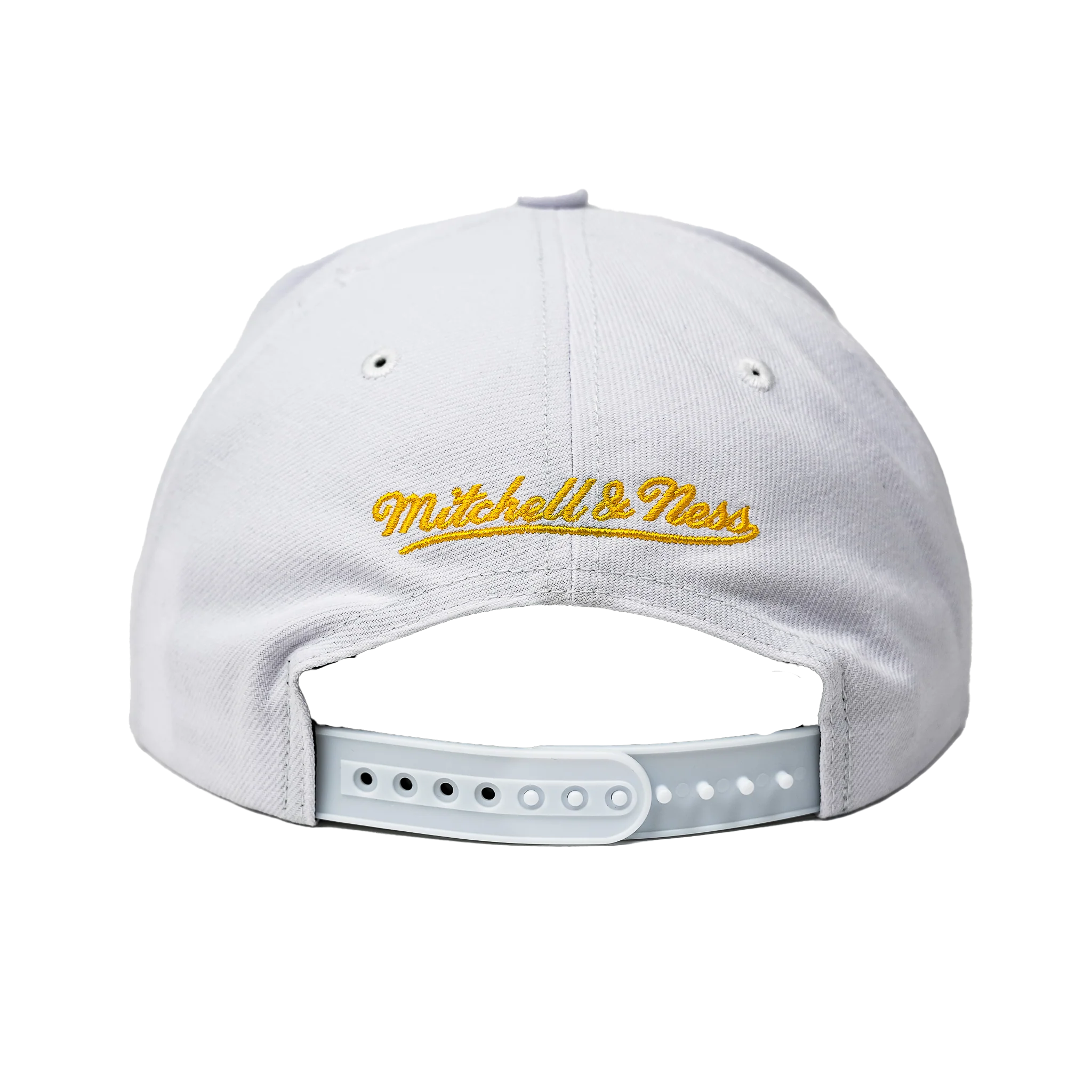 Adult Indiana Pacers Aftershock Hardwood Classics Snapback Hat in White by Mitchell & Ness - Image 4