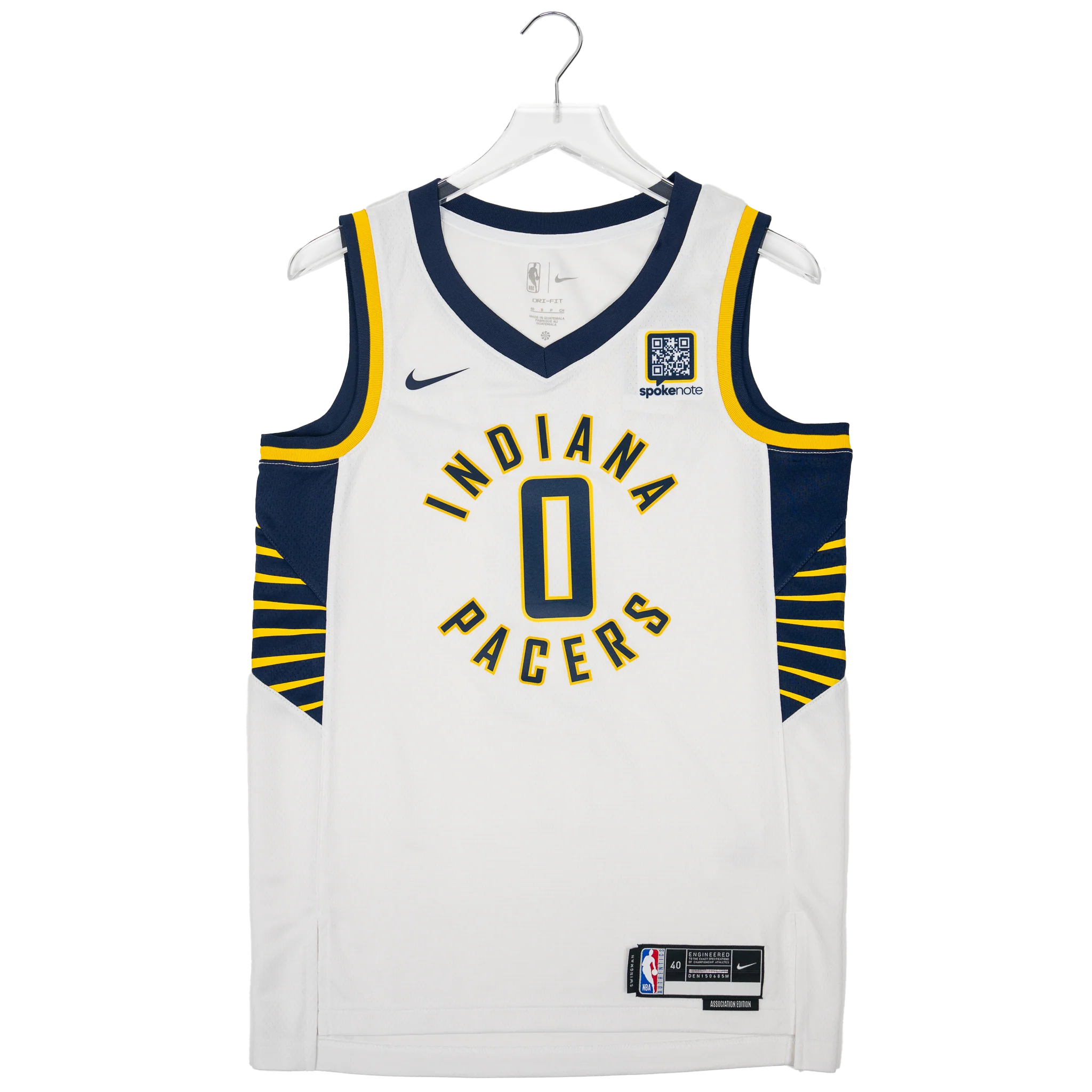Adult Indiana Pacers #0 Tyrese Haliburton Association Swingman Jersey in White by Nike - Image 2