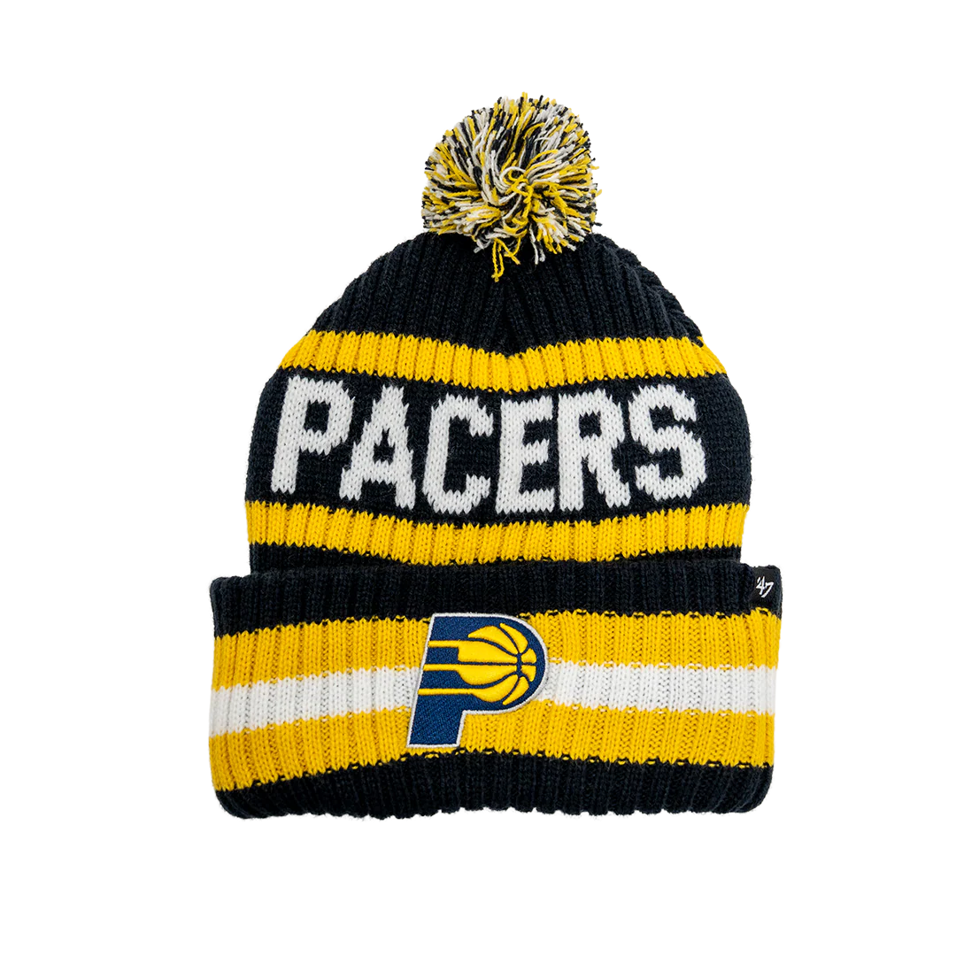 Adult Indiana Pacers Bering Pom Knit Hat in Navy by '47