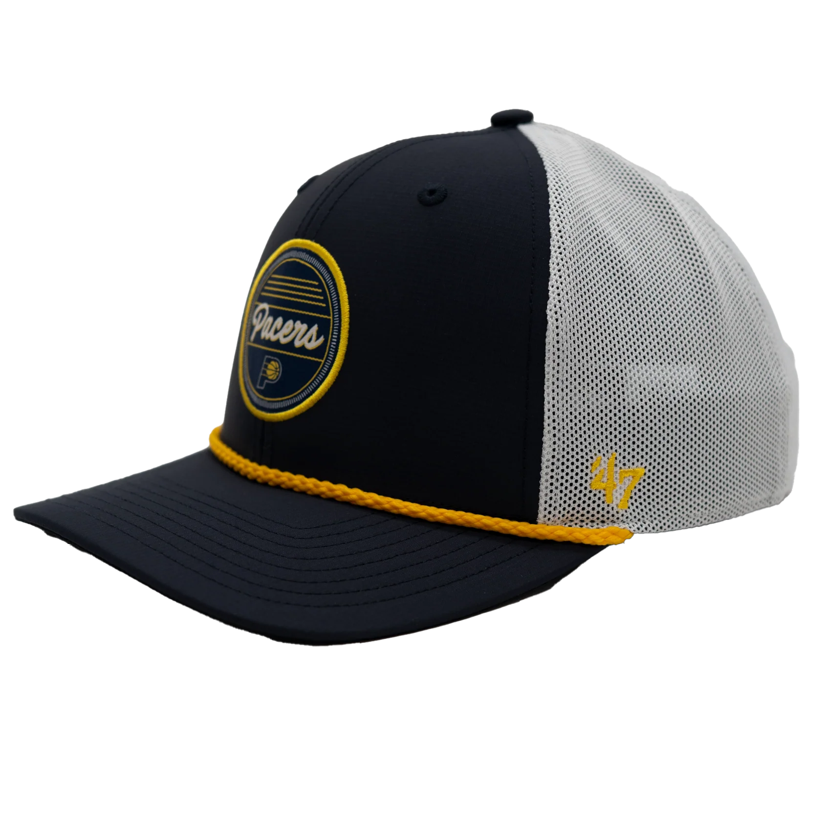 Adult Indiana Pacers BRR Fairway Trucker Hat in Navy by '47 - Image 3