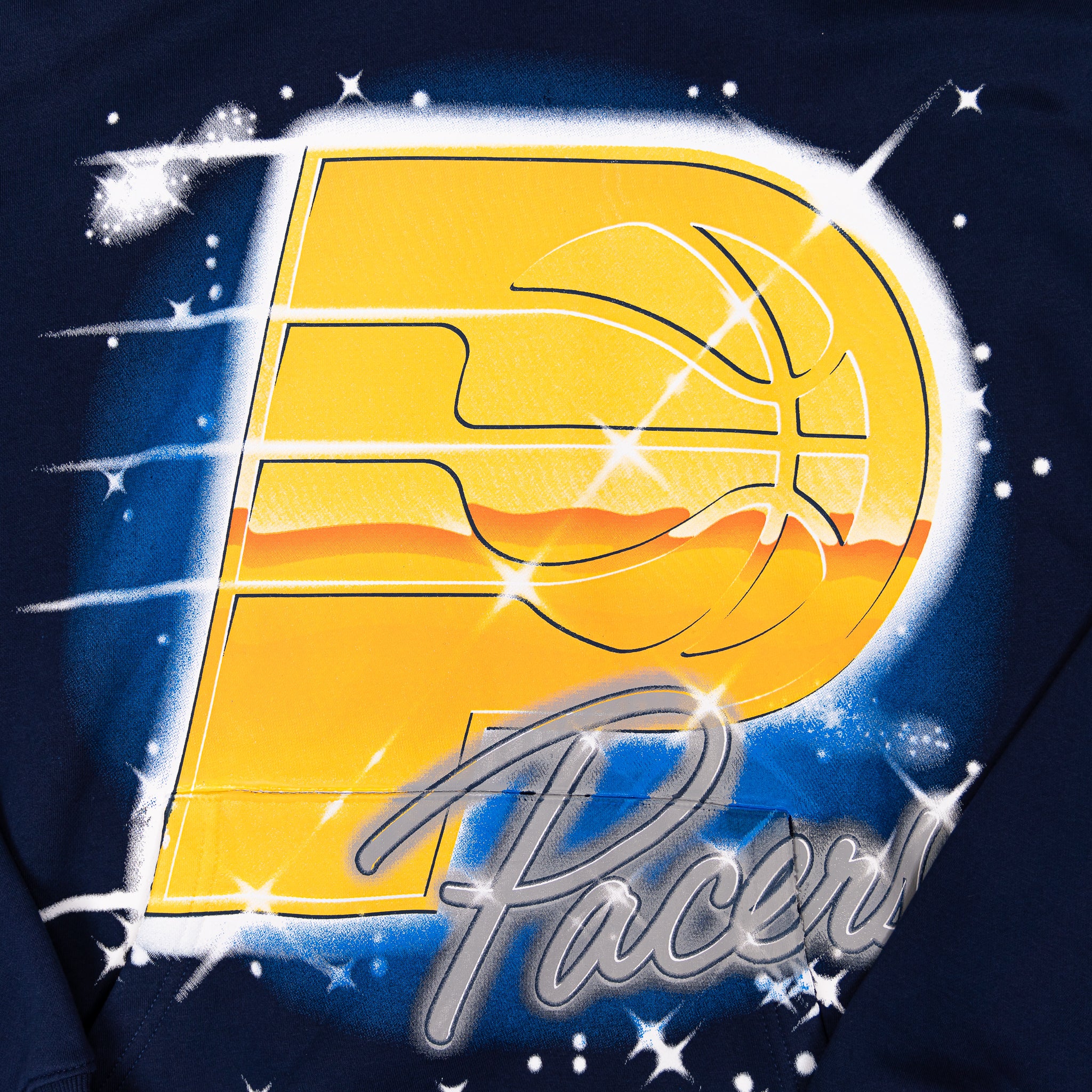 Adult Indiana Pacers Chrome Logo Hooded Sweatshirt in Navy by Authmade - Image 3
