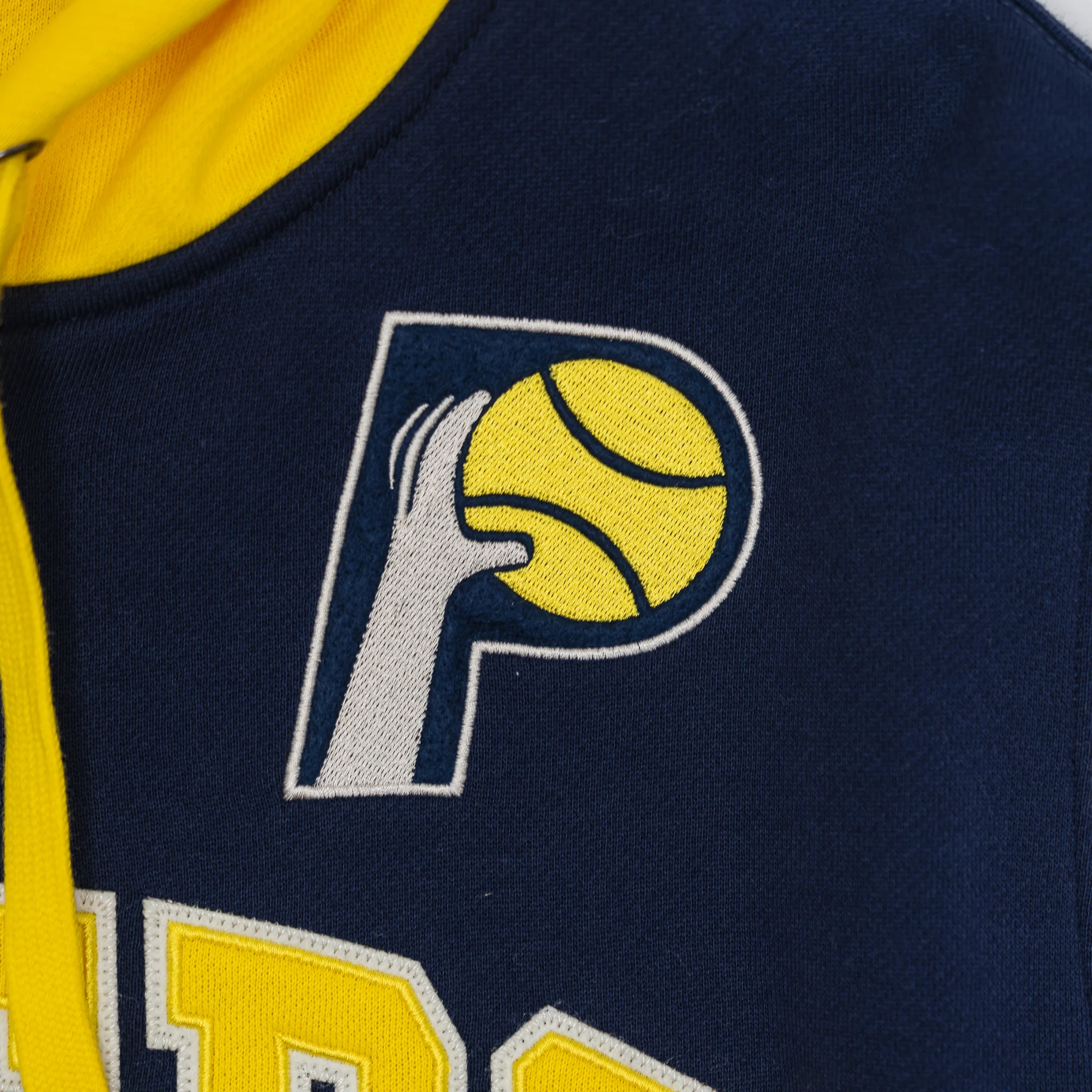 Adult Indiana Pacers Courtside Fleece Full-Zip Jacket in Navy by Mitchell & Ness - Image 3