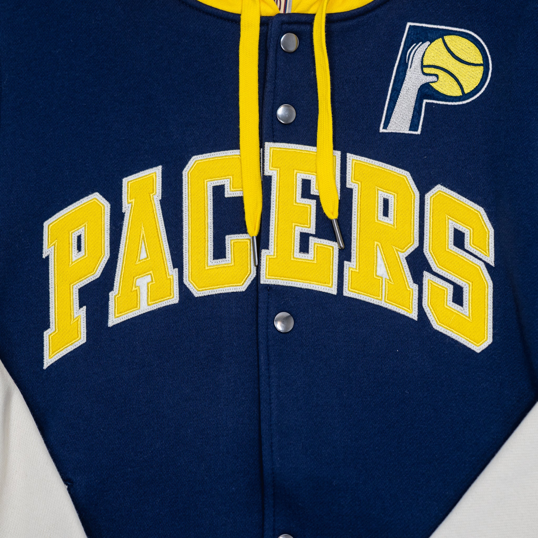 Adult Indiana Pacers Courtside Fleece Full-Zip Jacket in Navy by Mitchell & Ness - Image 4