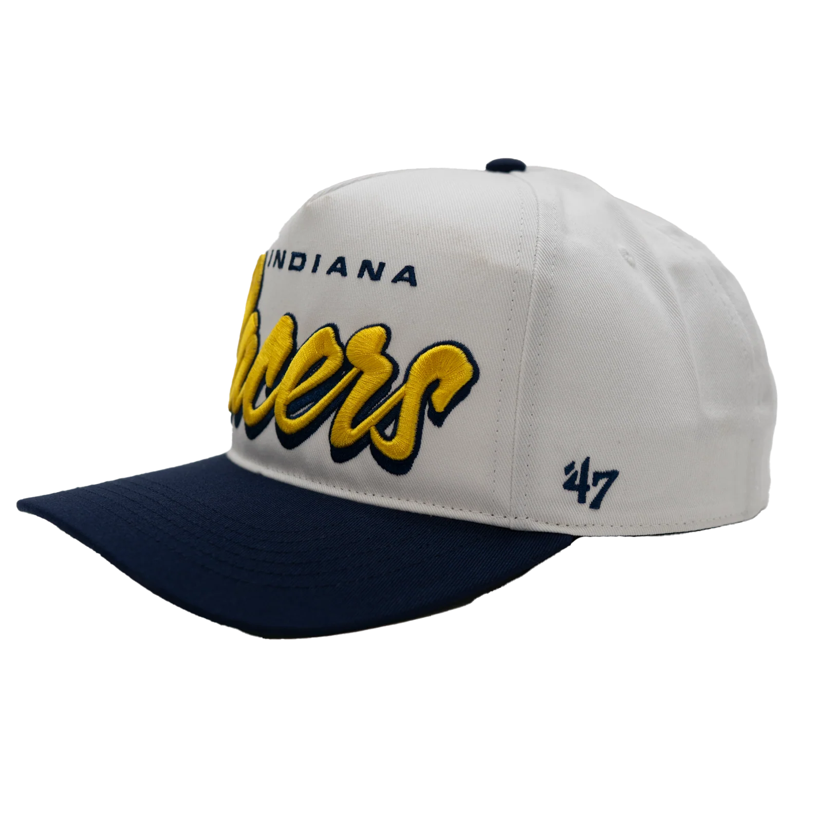 Adult Indiana Pacers Drop Shadow Hitch Hat in White by '47 - Image 3