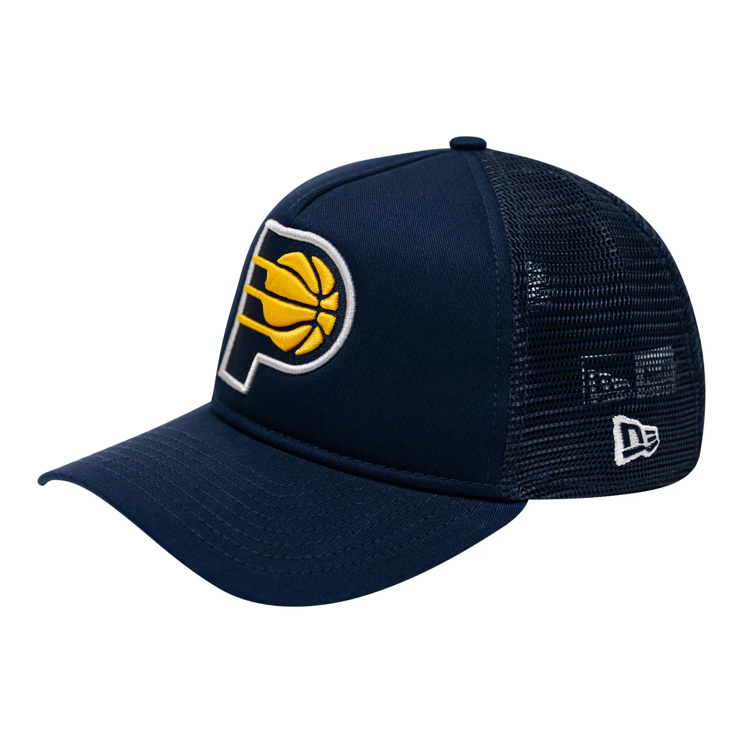 Adult Indiana Pacers Primary Logo 9Forty AF Trucker Hat in Navy by New Era - Image 2