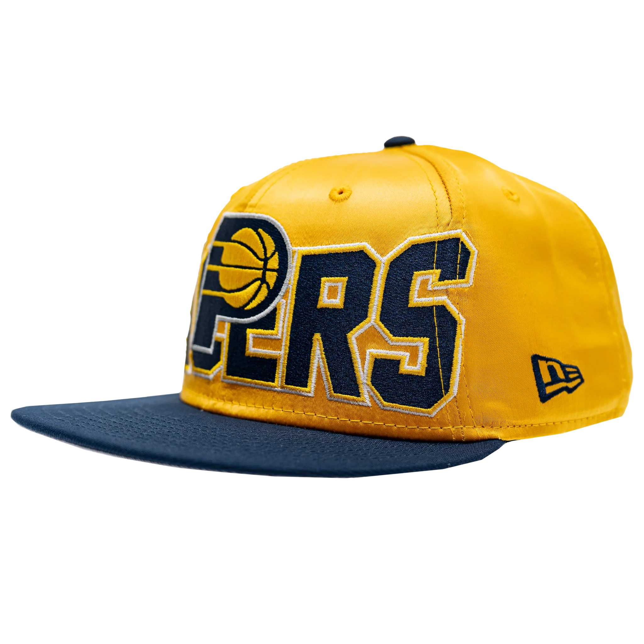 Adult Indiana Pacers Primary Logo Satin 59Fifty Hat in Gold by New Era - Image 3