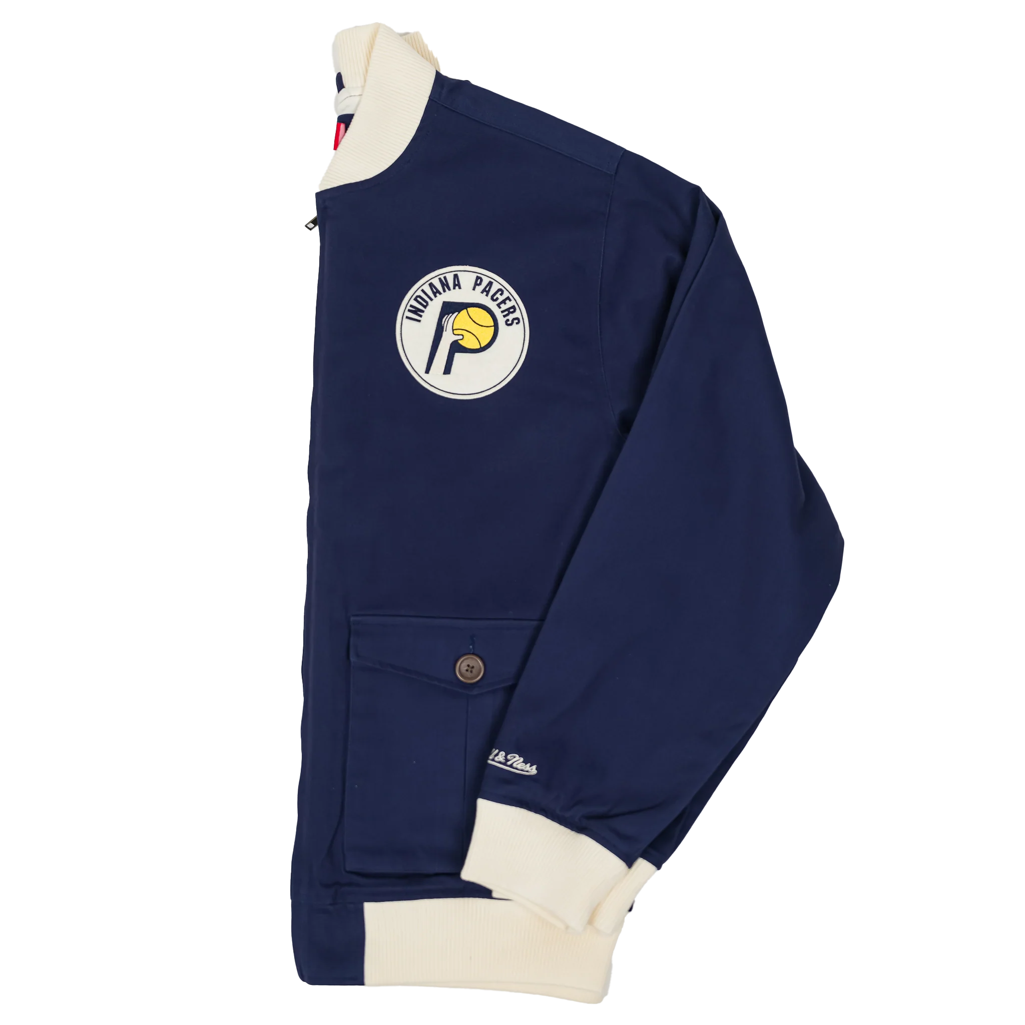 Adult Indiana Pacers Replay Cotton Twill Jacket in Navy by Mitchell & Ness - Image 2