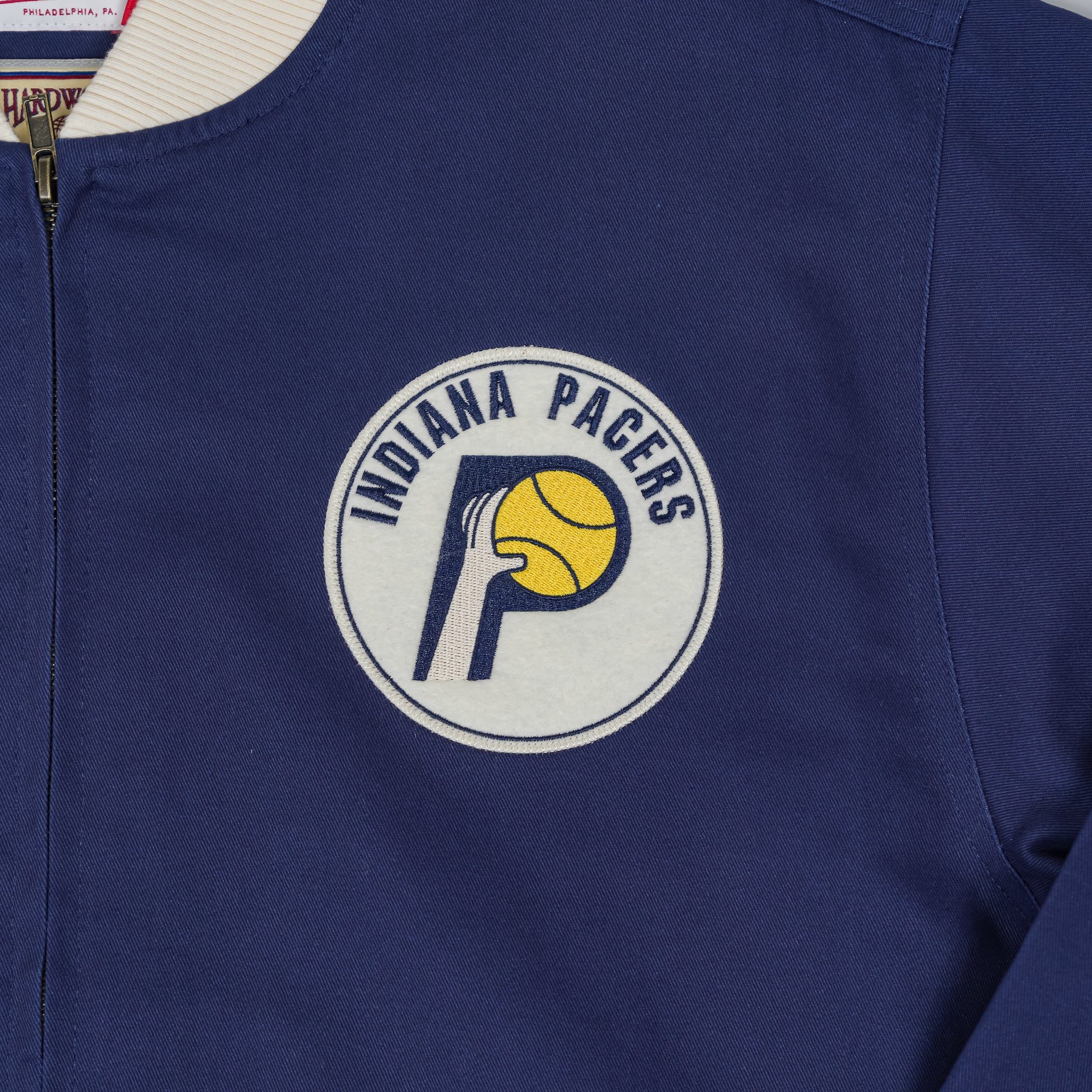 Adult Indiana Pacers Replay Cotton Twill Jacket in Navy by Mitchell & Ness - Image 4