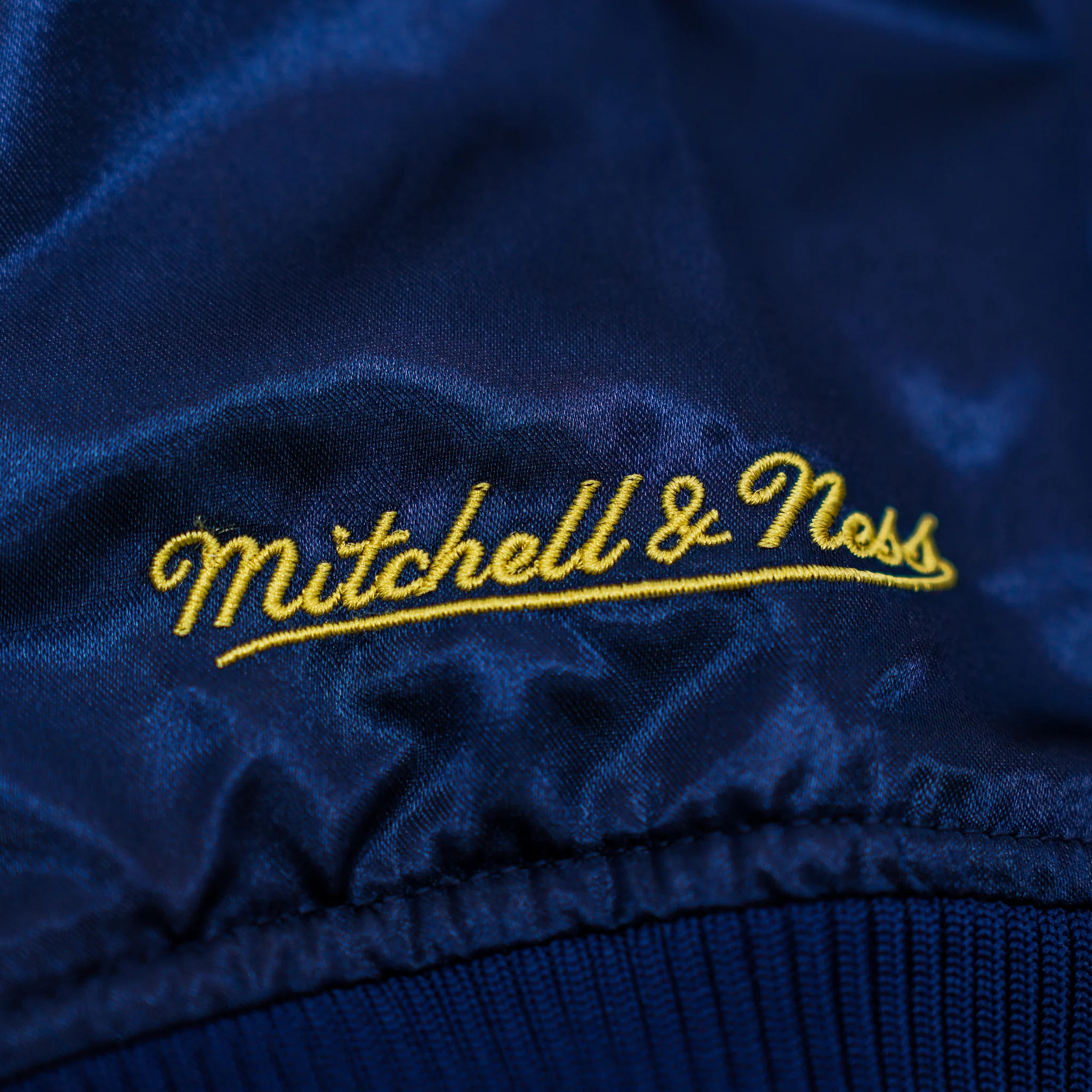 Adult Indiana Pacers Satin Coaches Hooded Jacket in Navy by Mitchell & Ness - Image 3