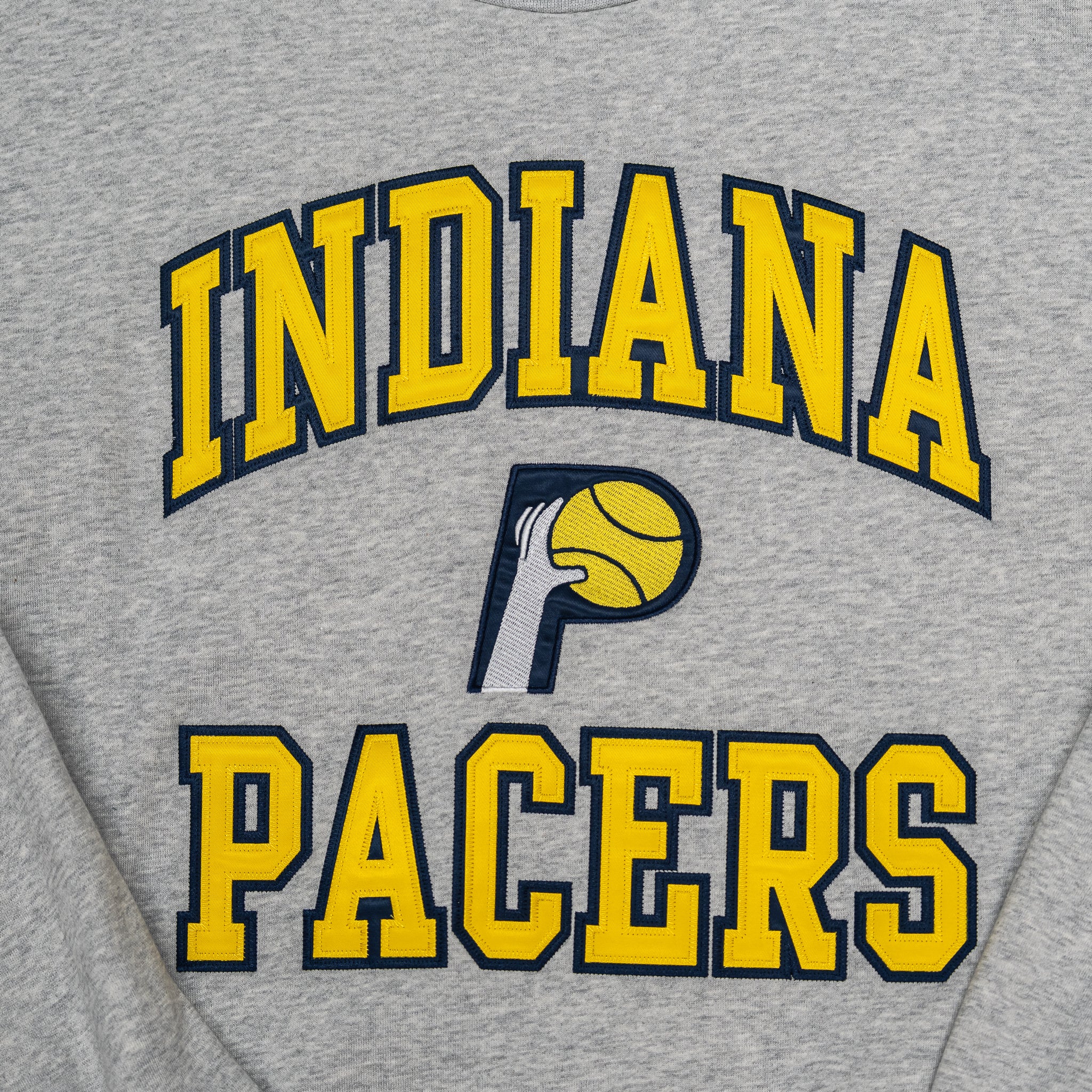 Adult Indiana Pacers Team Celebration Crewneck Sweatshirt in Grey by Mitchell & Ness - Image 2