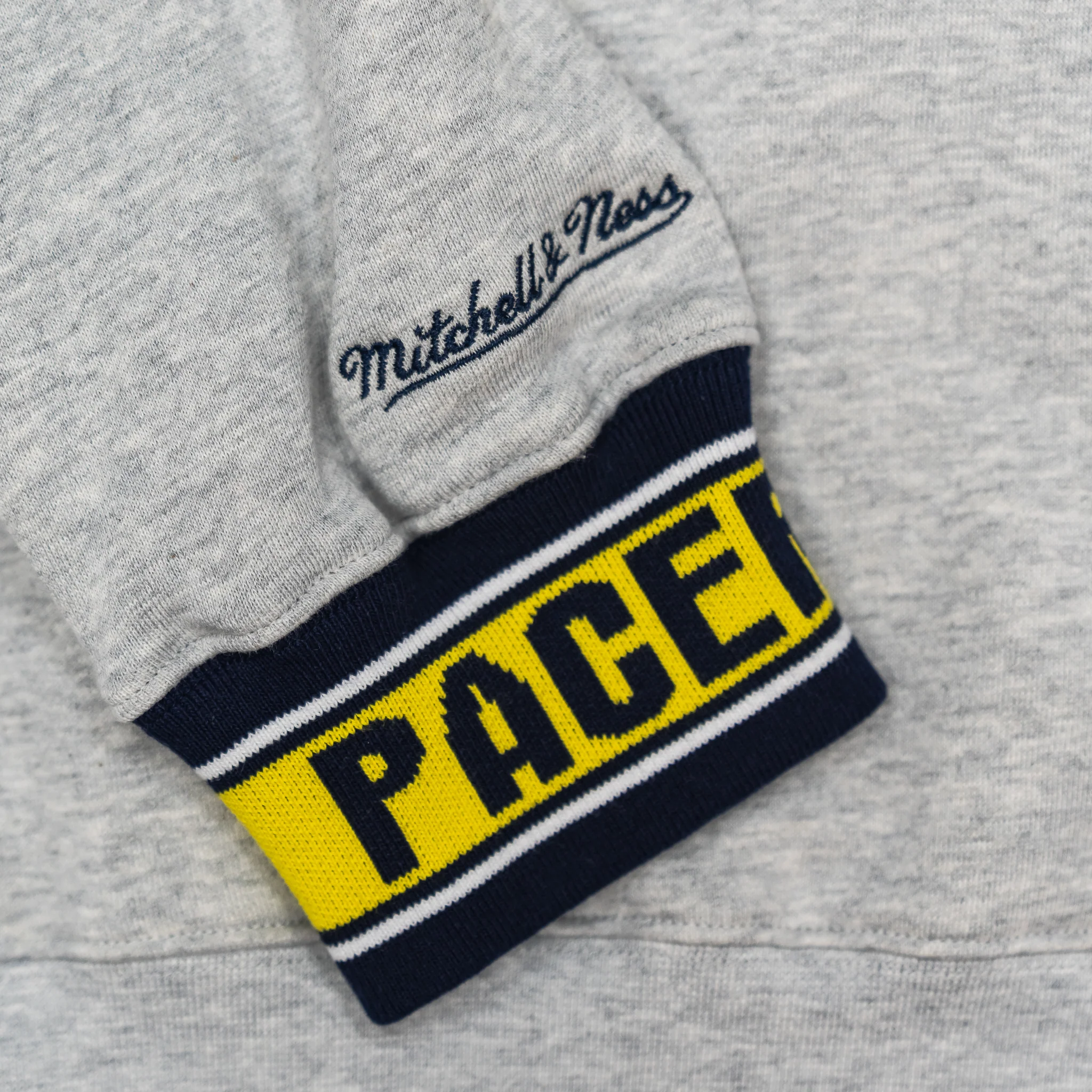 Adult Indiana Pacers Team Celebration Crewneck Sweatshirt in Grey by Mitchell & Ness - Image 3