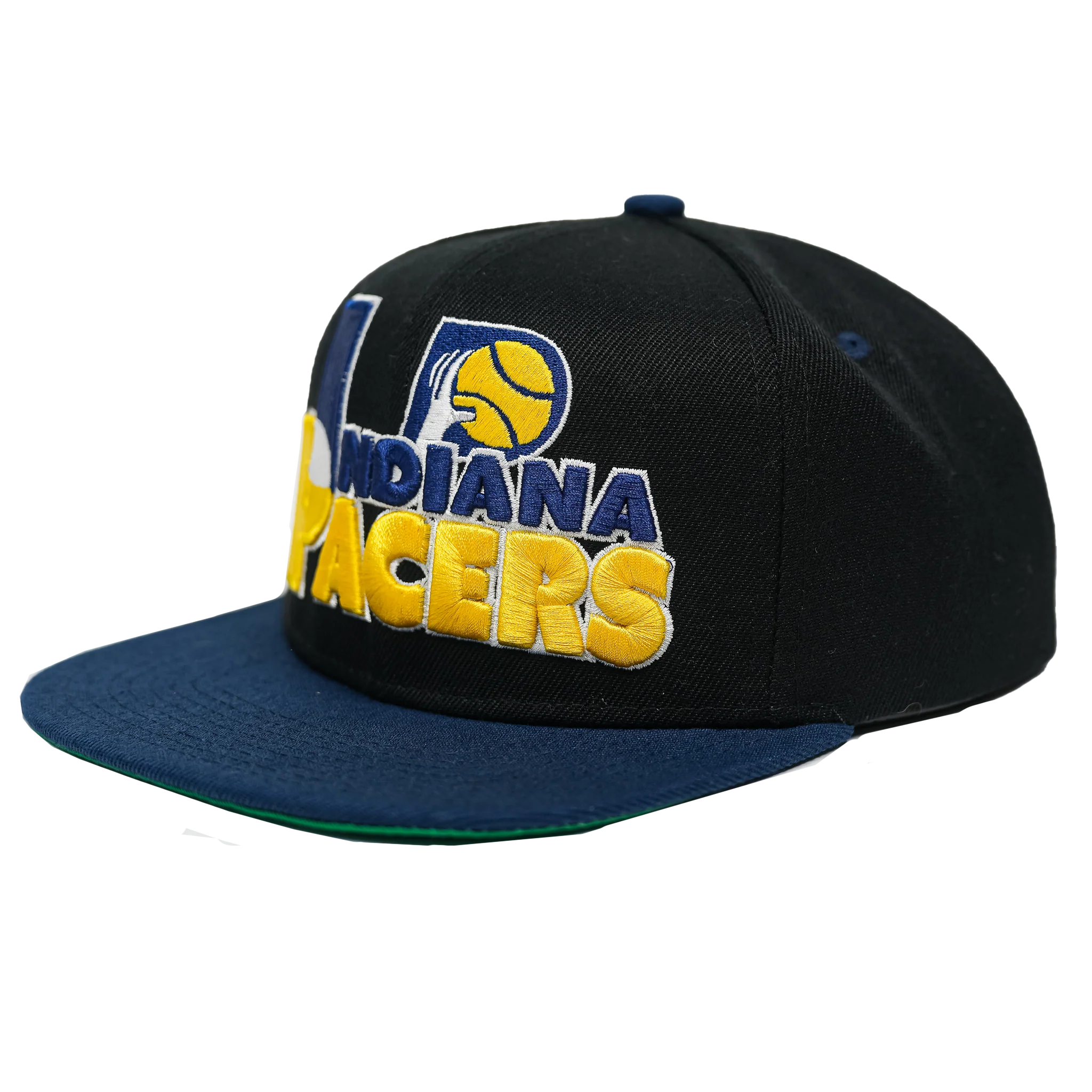 Adult Indiana Pacers Text Stack Hardwood Classics Snapback Hat in Black by Mitchell & Ness - Image 3