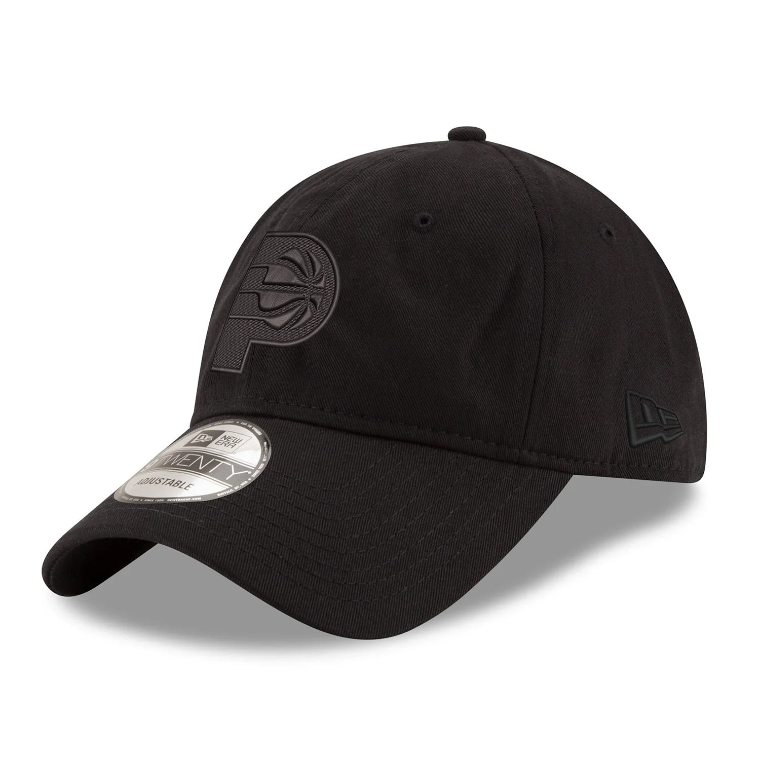 Adult Indiana Pacers Tonal Primary Logo Core Classic Tonal 9Twenty Hat in Black by New Era - Image 2
