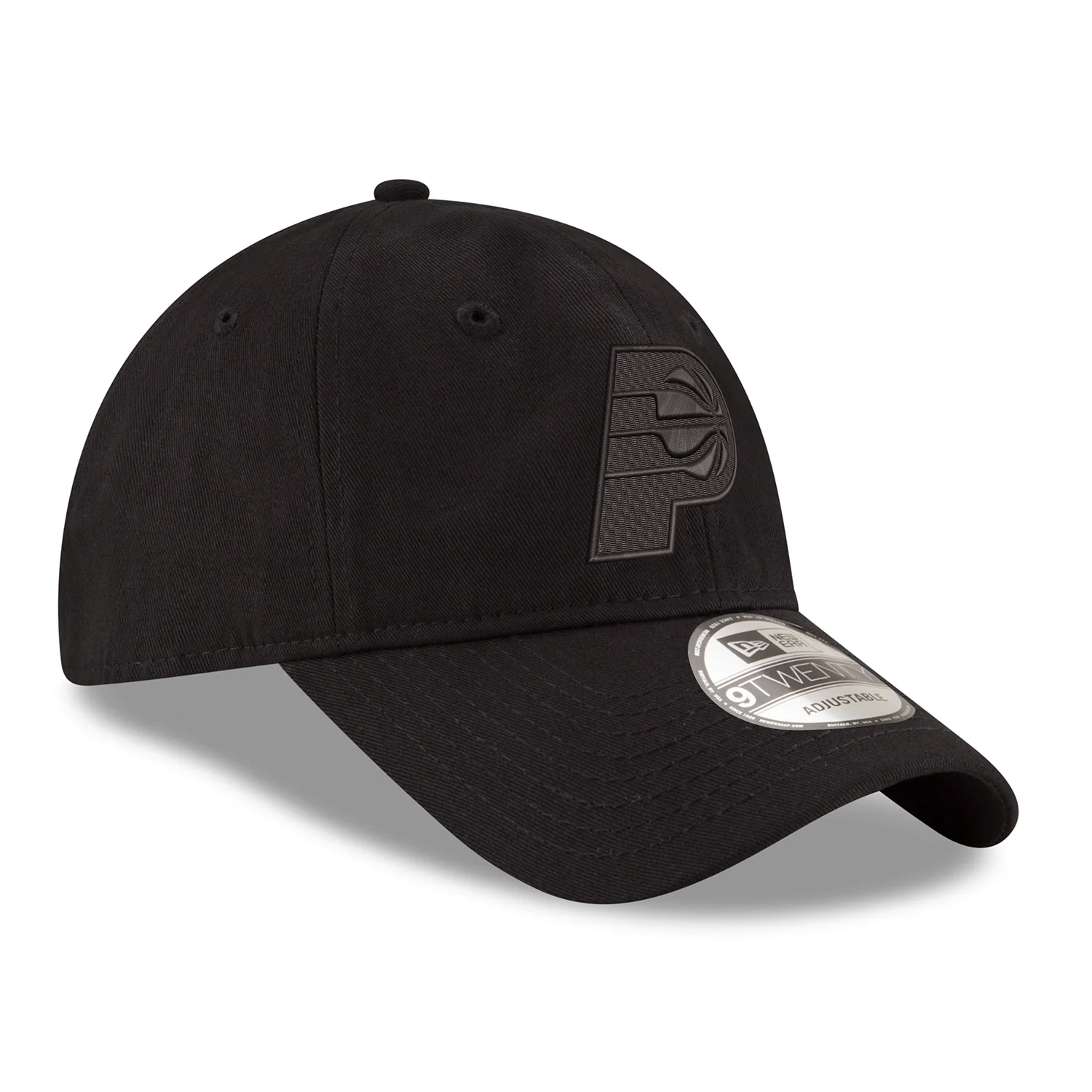 Adult Indiana Pacers Tonal Primary Logo Core Classic Tonal 9Twenty Hat in Black by New Era - Image 3
