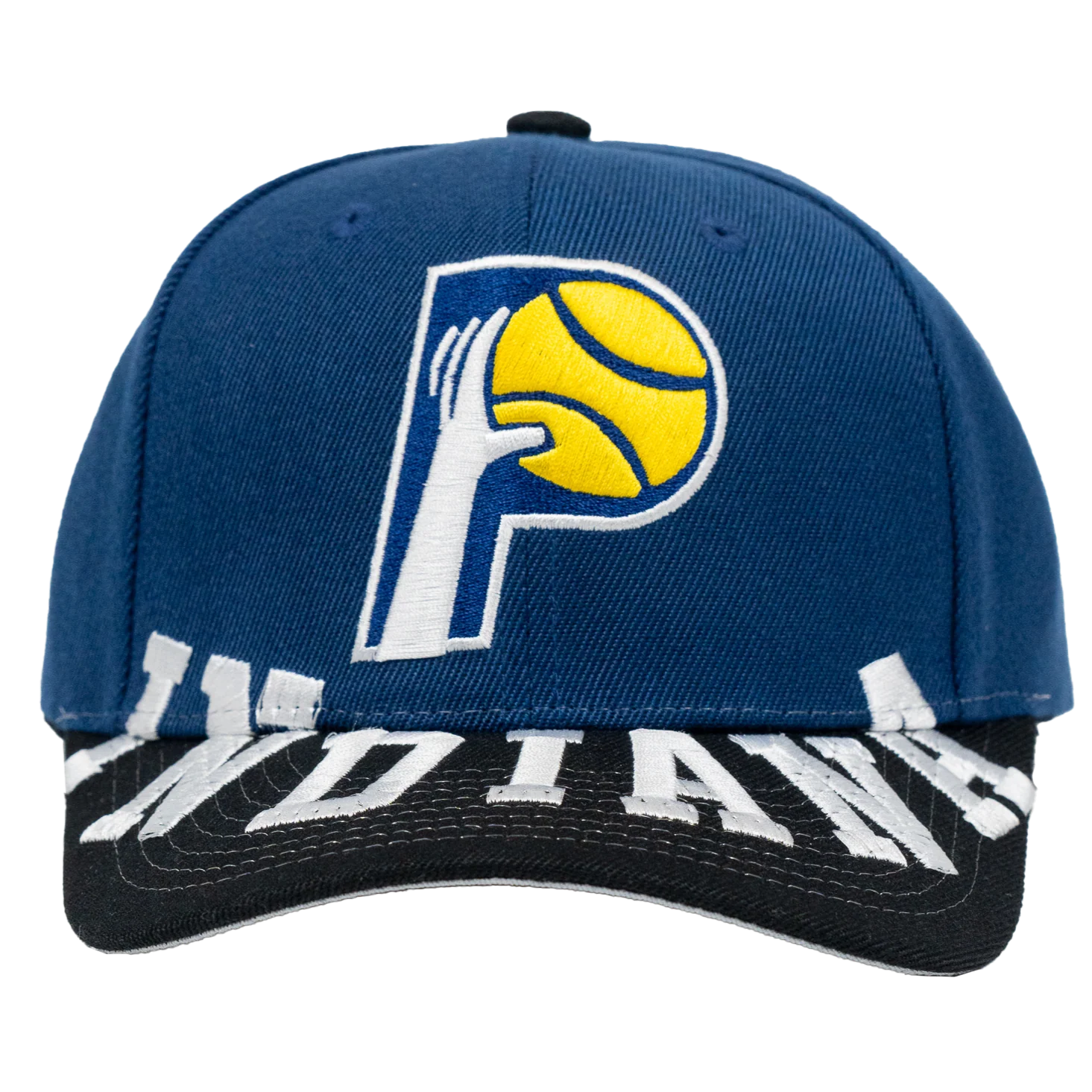 Adult Indiana Pacers Underarch Pro Snapback Hat in Navy by Mitchell & Ness