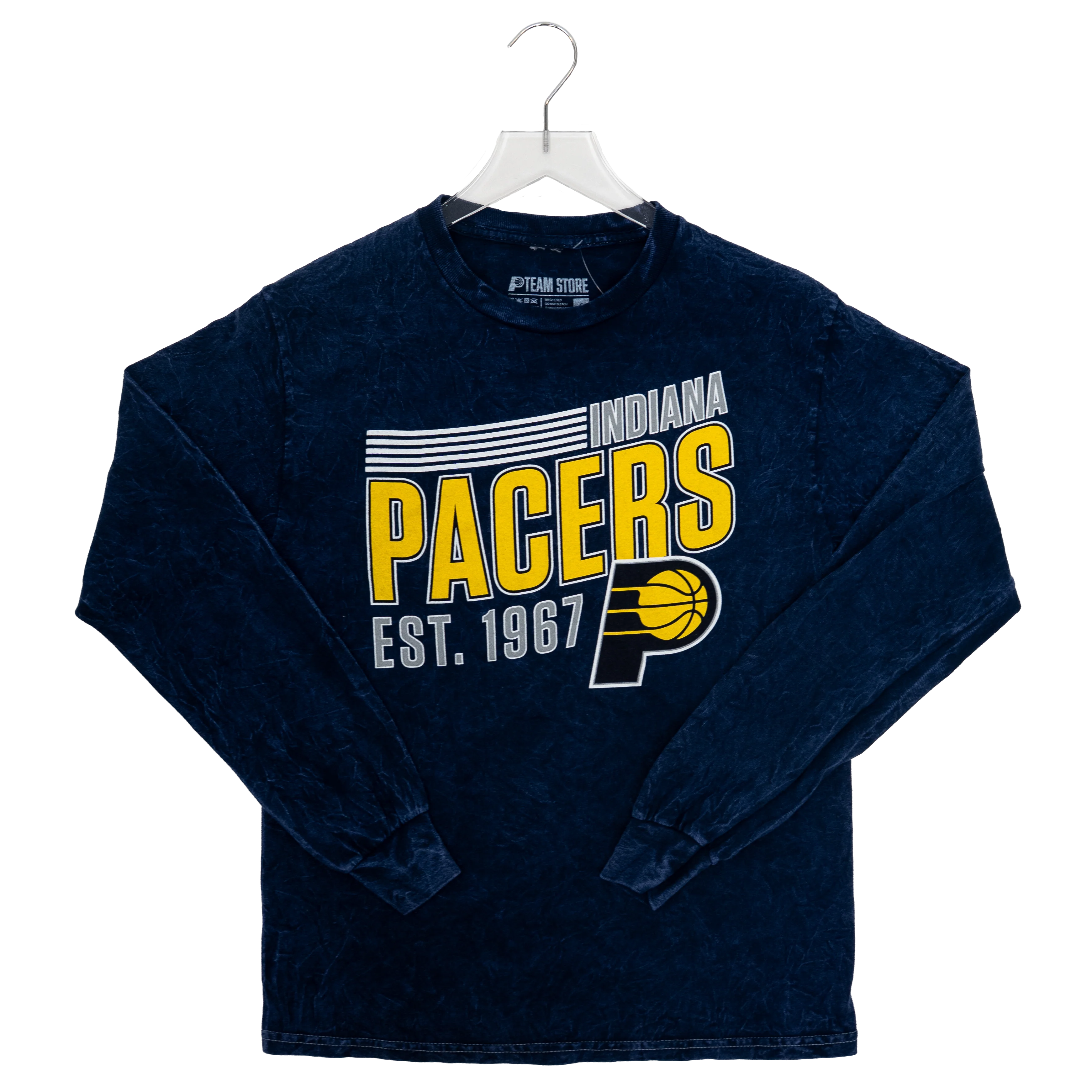 Adult Indiana Pacers Vintage Washed Long-Sleeve Shirt in Navy by Pacers Team Store