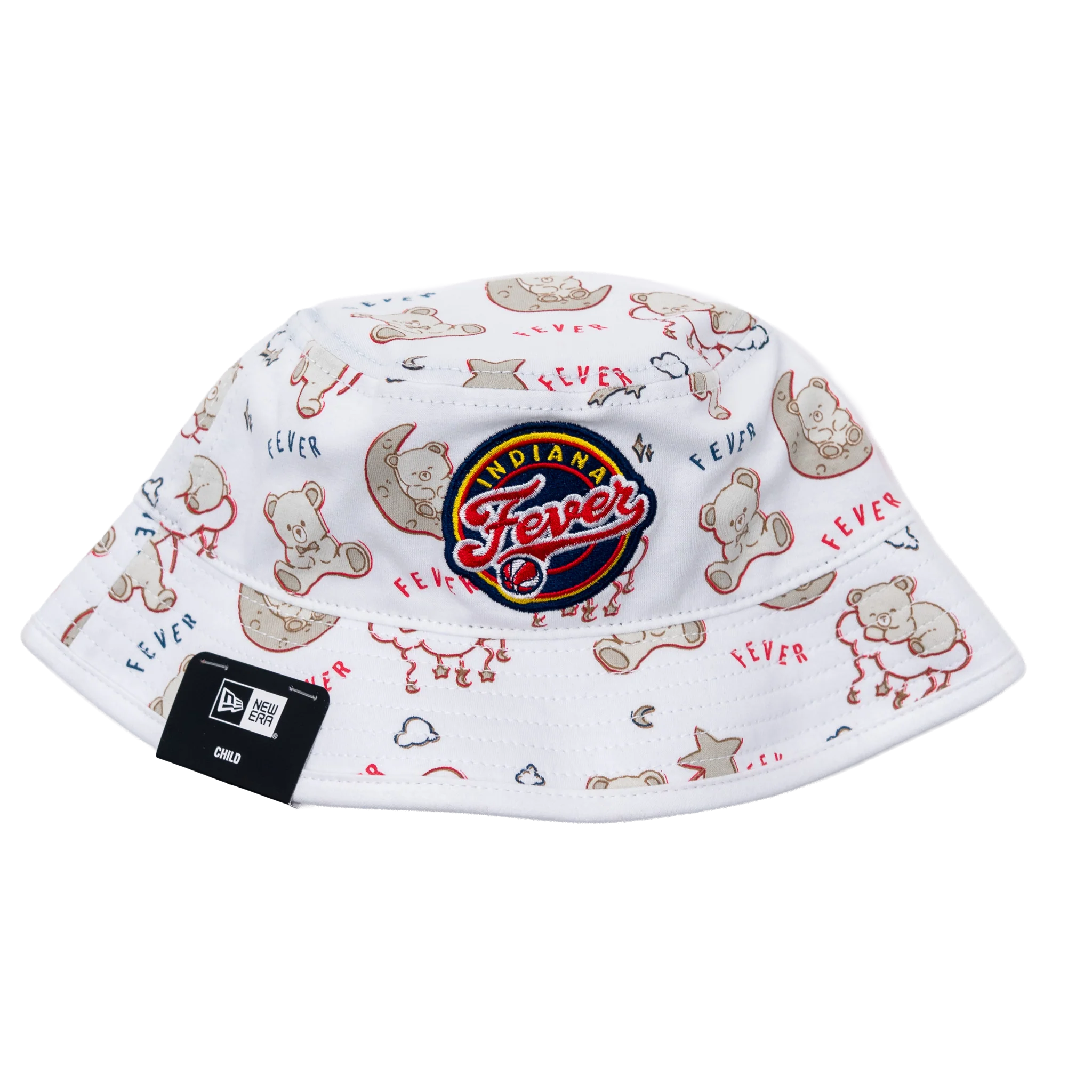 Infant Indiana Fever Teddy Bear Bucket Hat in White by New Era