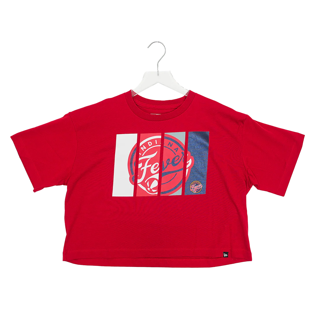 Women's Indiana Fever Boxy Crop T-shirt in Red by New Era