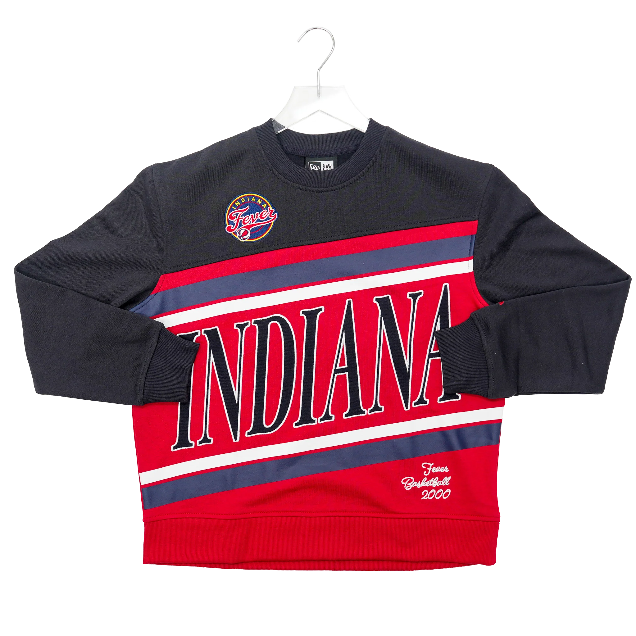 Women's Indiana Fever Colorblock Crewneck Sweatshirt in Red by New Era