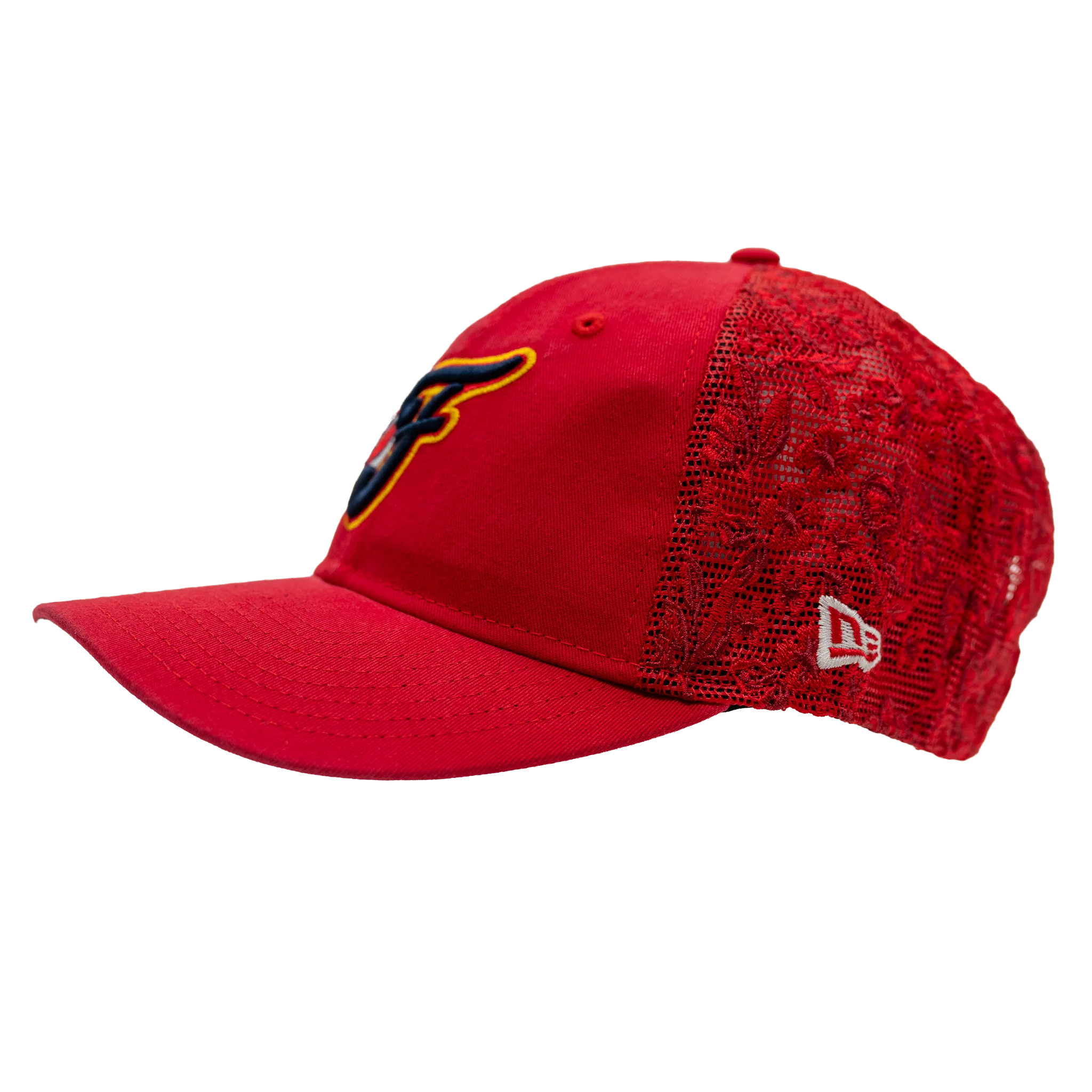 Women's Indiana Fever Floral Mesh 9FORTY Hat in Red by New Era - Image 2