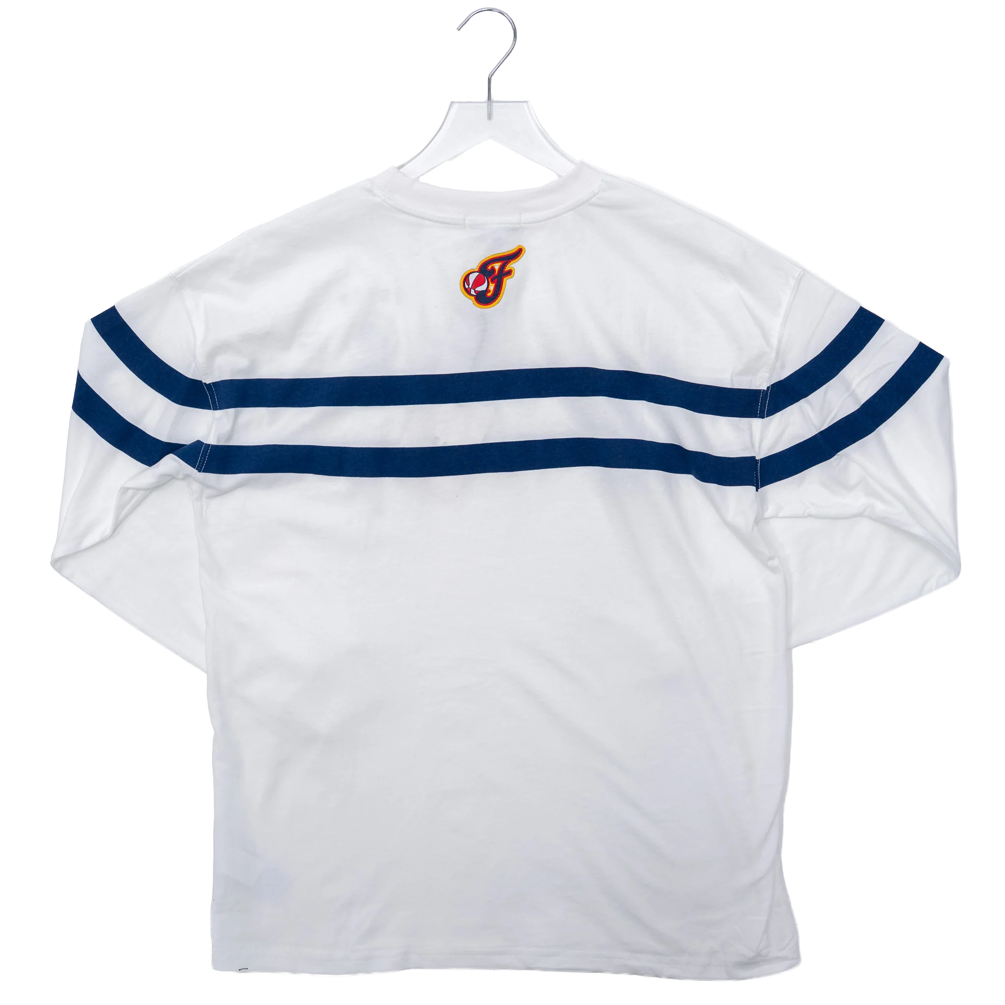 Women's Indiana Fever Long Sleeve Stripe T-shirt in White by Wear by E. Andrews - Image 2