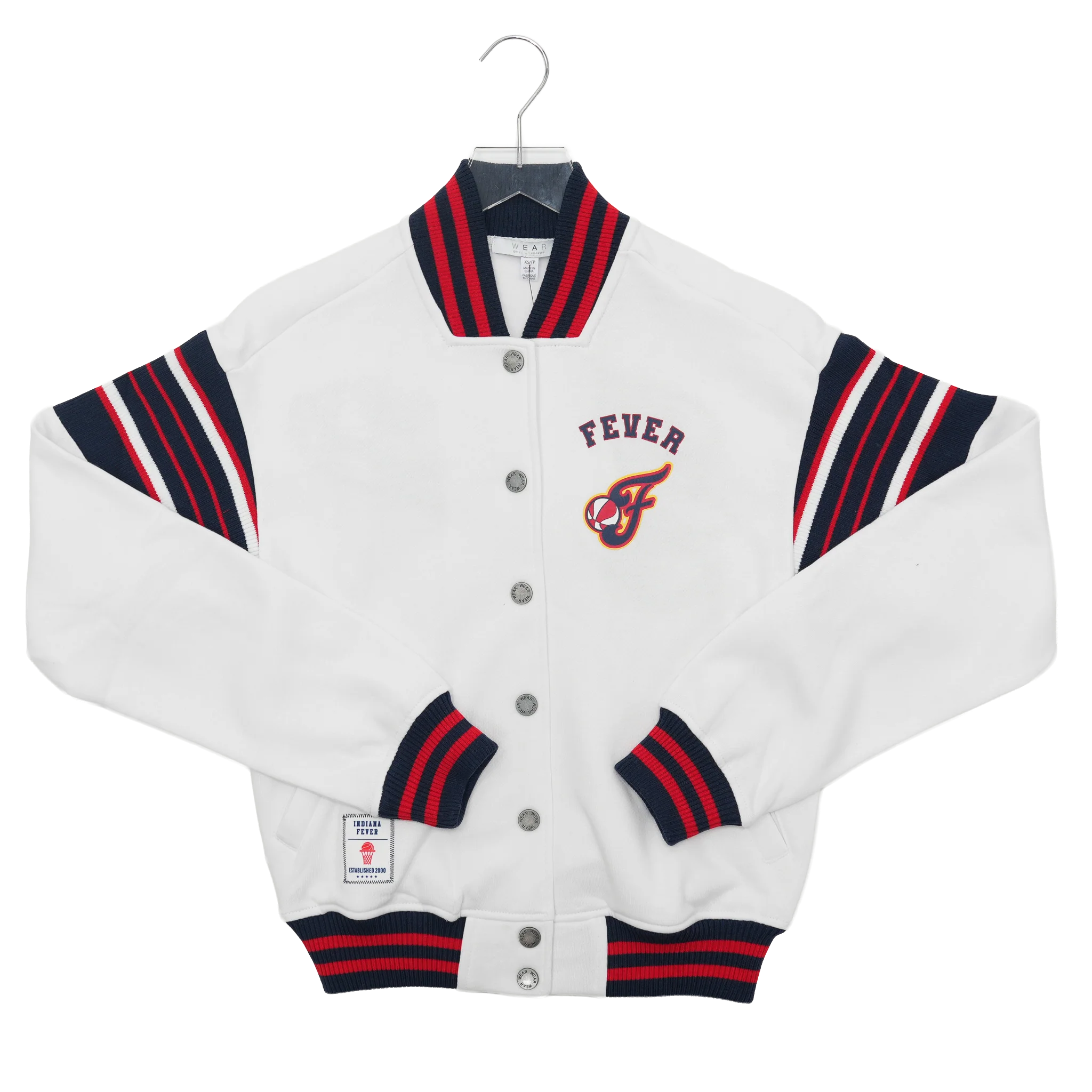 Womens Indiana Fever Snap Front Fleece Jacket in White by WEAR by EA