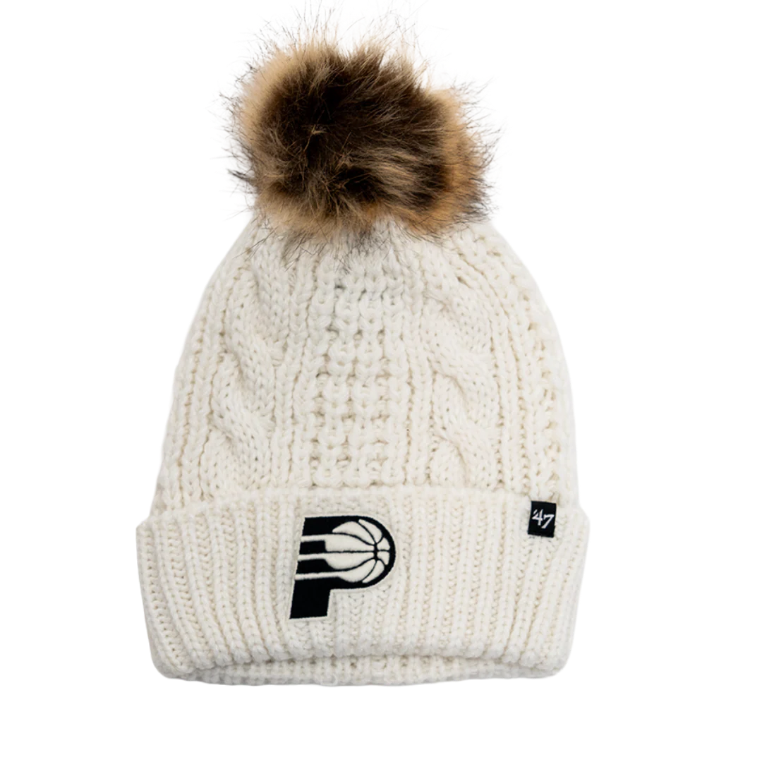 Women's Indiana Pacers Meeko Pom Knit Hat in Natural by '47