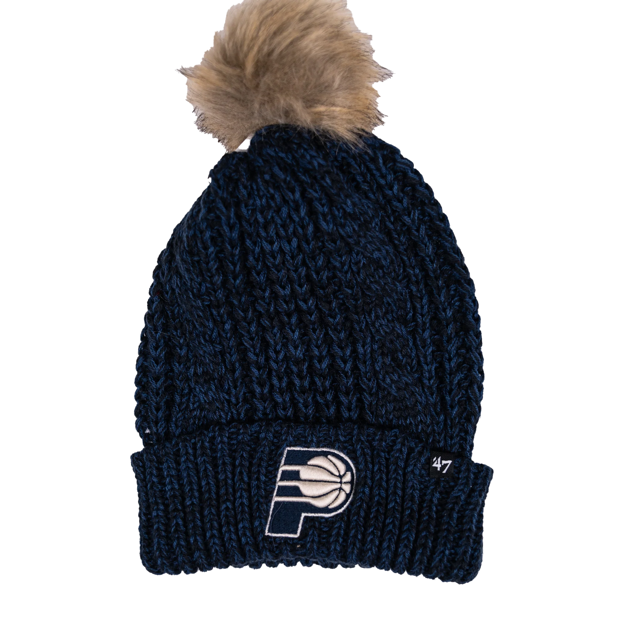 Womens Indiana Pacers Meeko Pom Knit Hat in Navy by 47