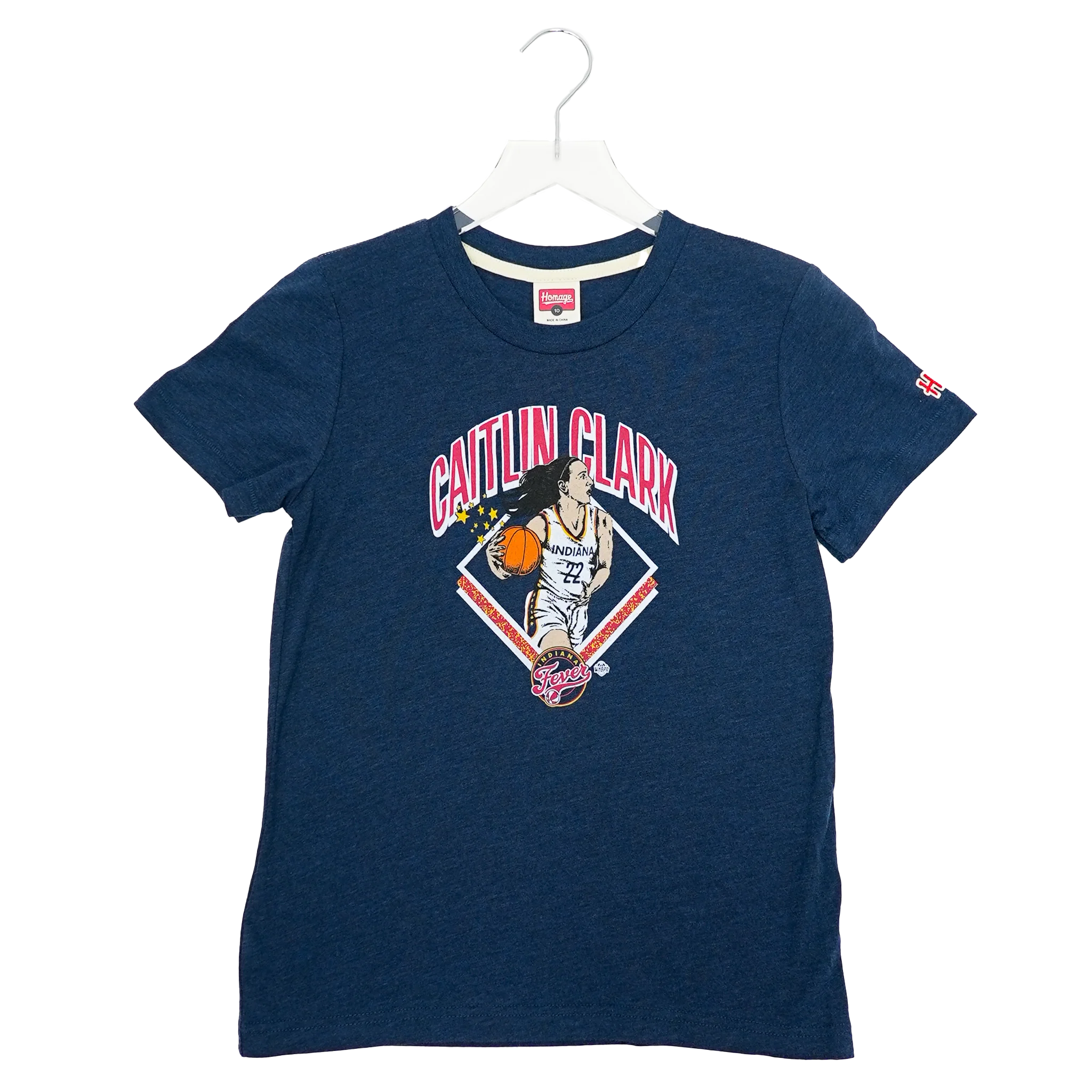Youth Indiana Fever #22 Caitlin Clark T-shirt in Navy by Homage