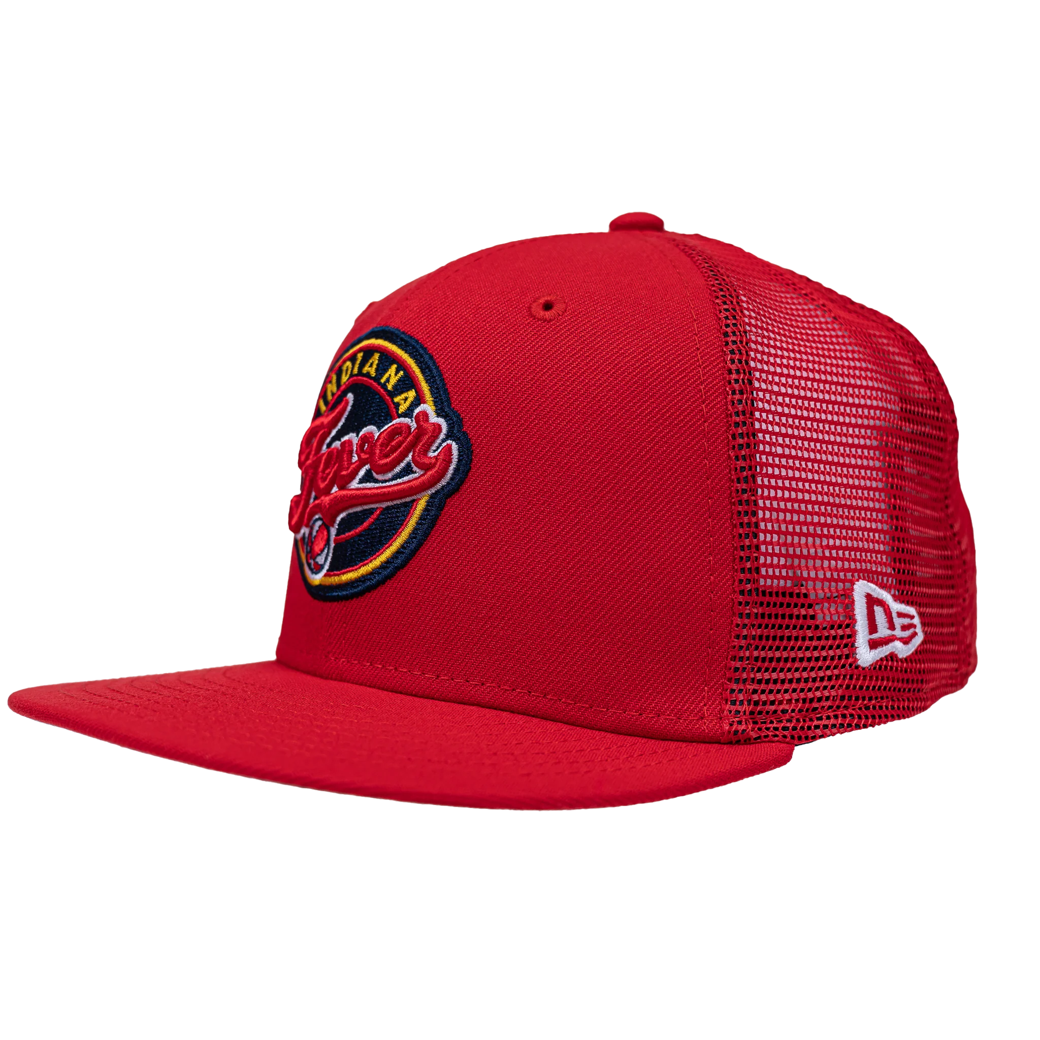 Youth Indiana Fever Primary Logo 9Fifty Trucker Hat in Red by New Era - Image 3