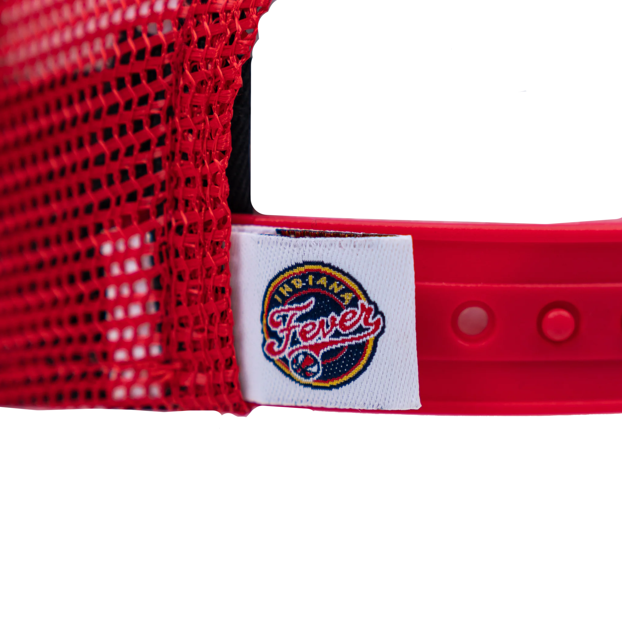 Youth Indiana Fever Primary Logo 9Fifty Trucker Hat in Red by New Era - Image 5